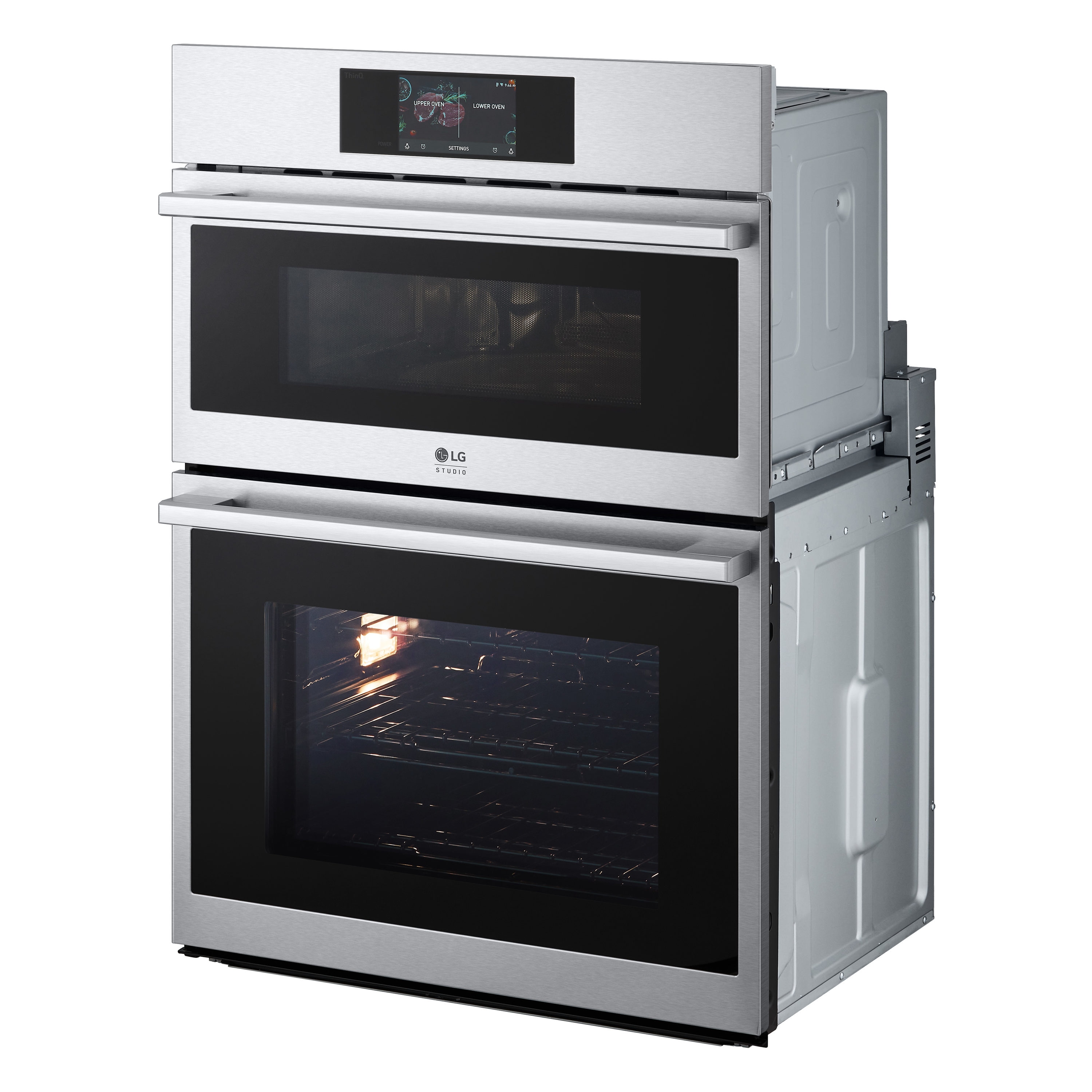 LG STUDIO 30-in Self-cleaning Convection Air Fry Fingerprint-resistant  Convection Smart Microwave Wall Oven Combo (Stainless Steel) in the  Microwave Wall Oven Combinations department at
