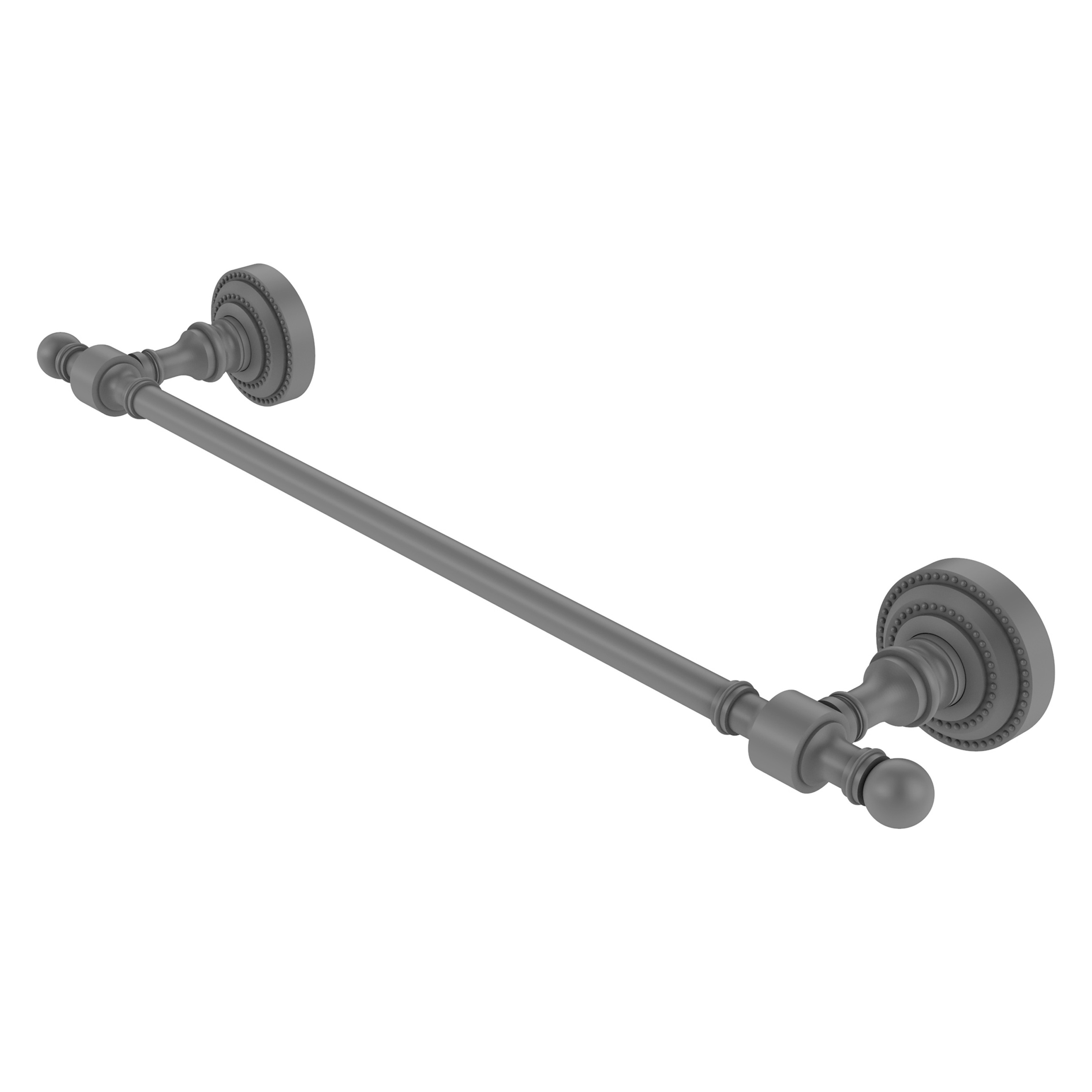 Allied Brass RD-31/30-GYM Retro Dot 30-in Matte Gray Wall mount Single Towel Bar