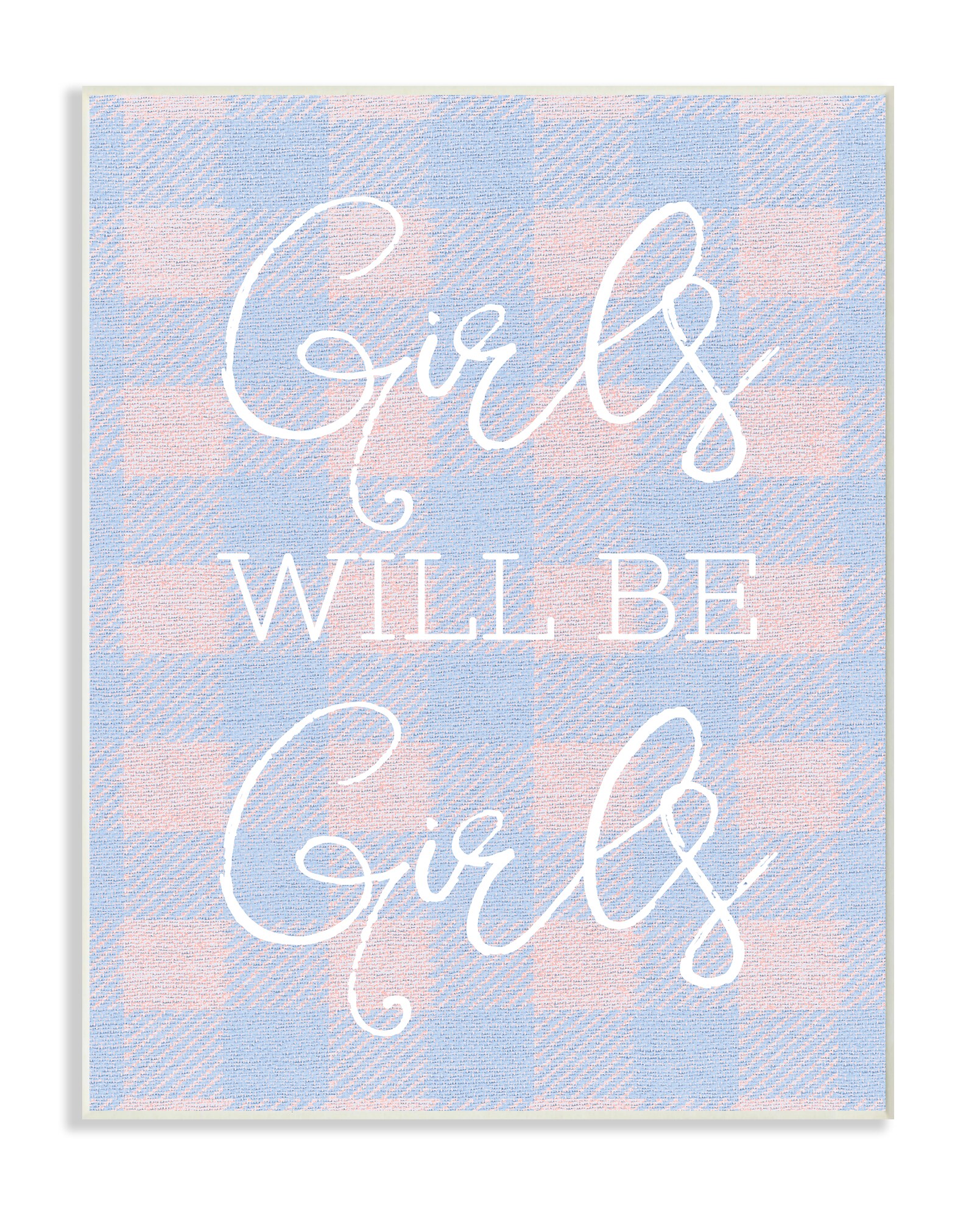 Stupell Industries BRP-2020-WD-10X15 Girls Will Be Girls Blue Plaid Daphne Polselli 15-in H x 10-in W Print