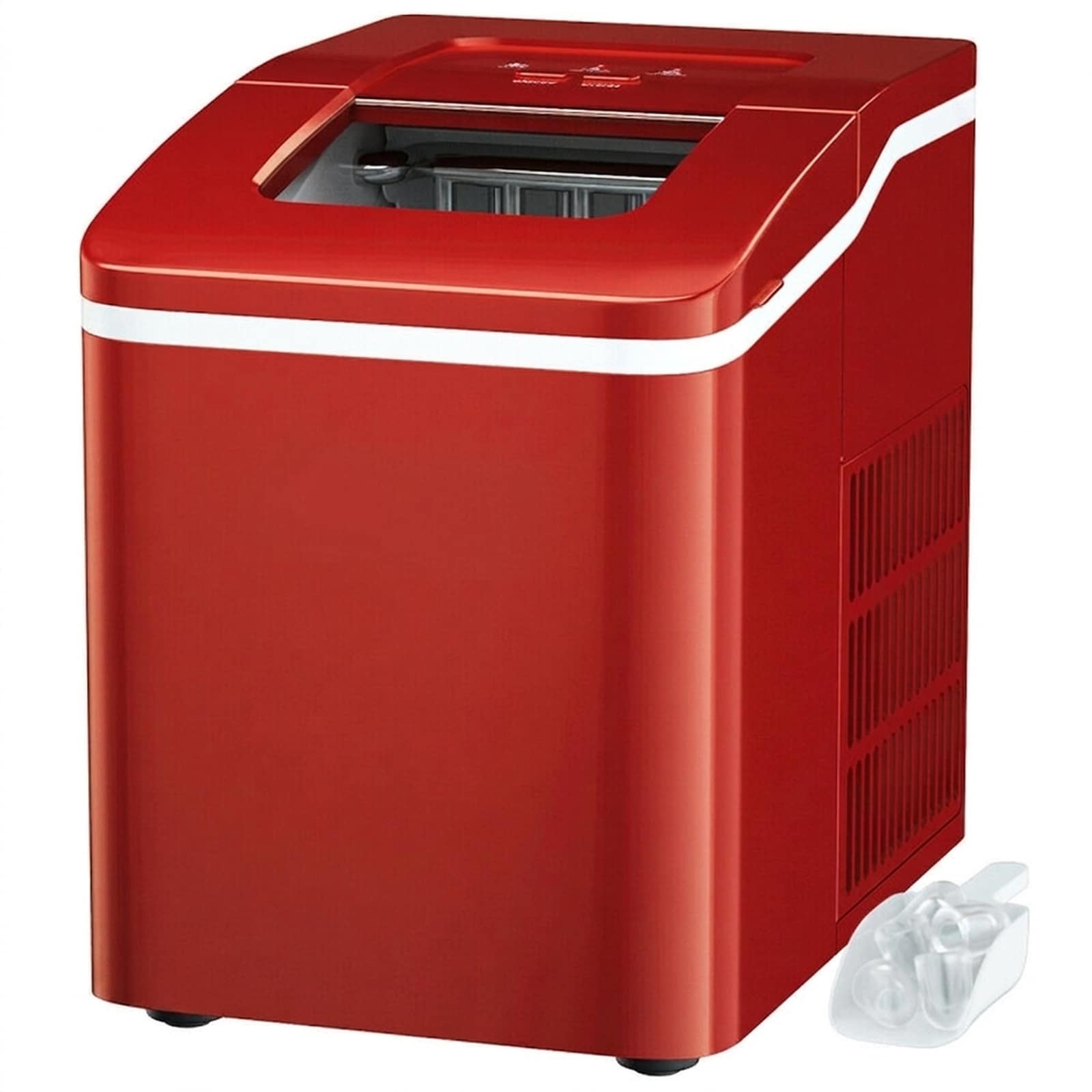 SUGIFT 12-in W x 9-in D x 12-in H 26-lb Daily Portable Countertop Ice Maker with Scoop