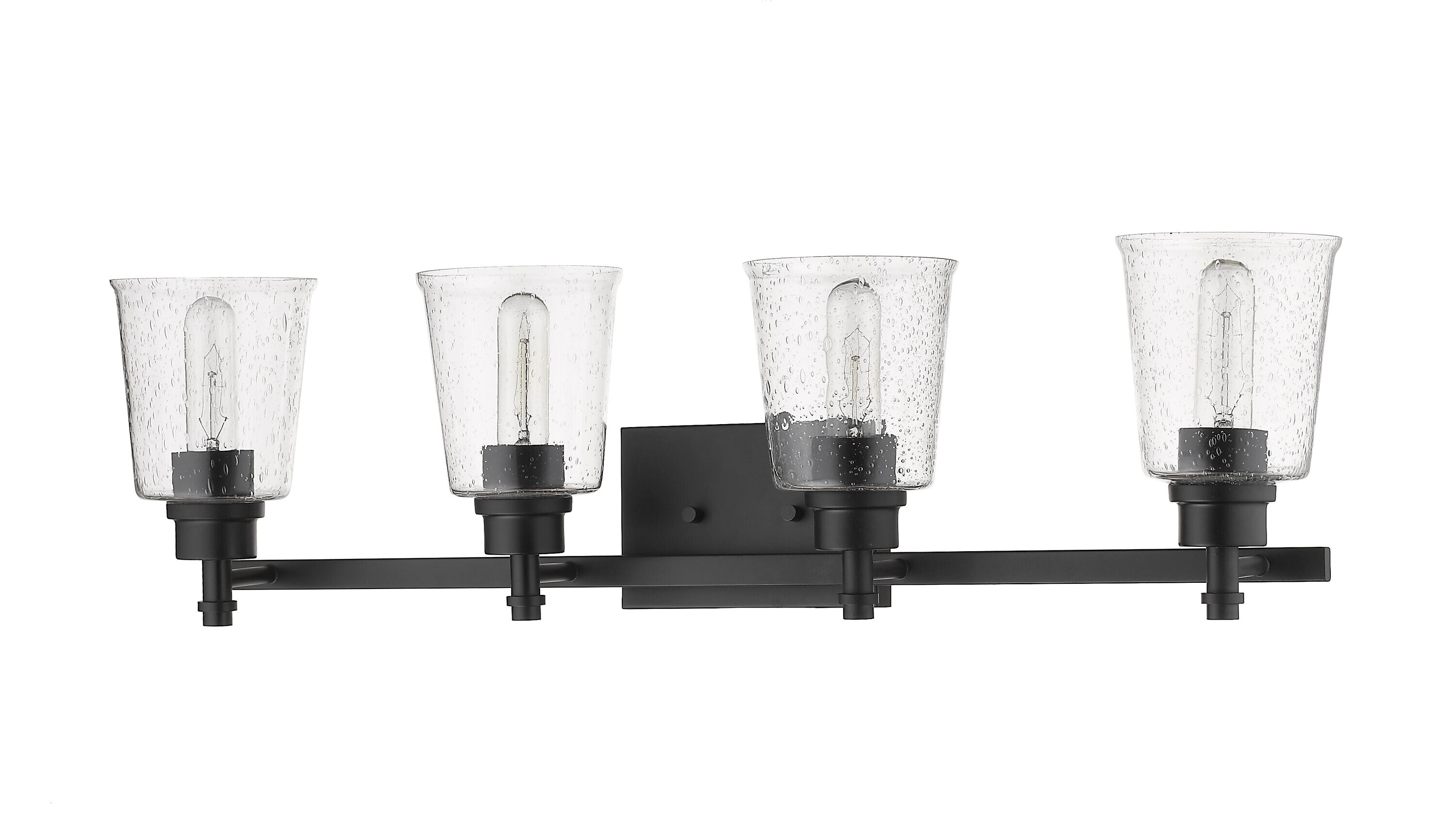 Z-Lite Bohin 32-in 4-Light Matte Black Modern/Contemporary Vanity Light ...