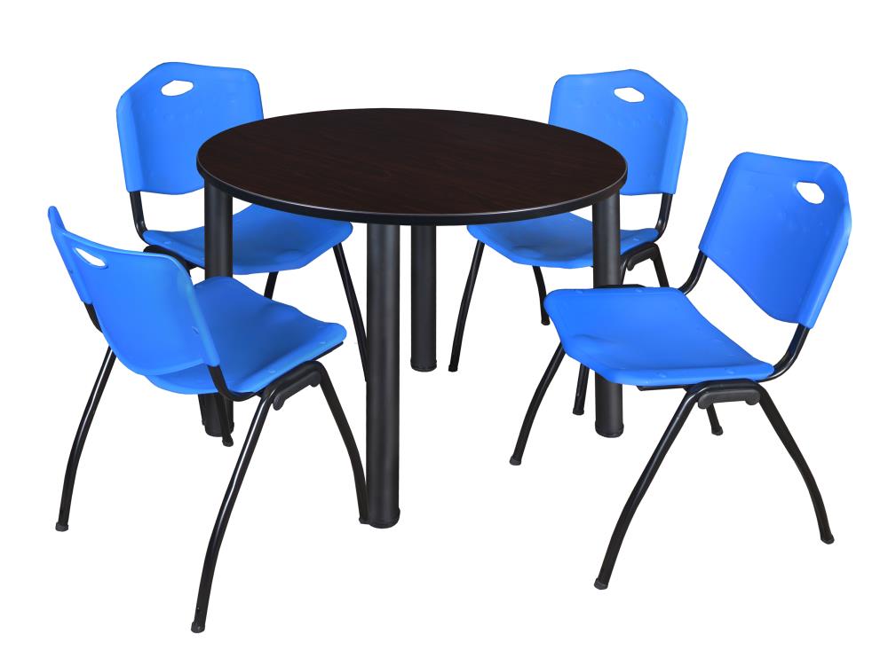 Regency TB48RNDMWBPBK47BE Breakroom Brown 4-Person Training Table (48-in W x 29-in H)