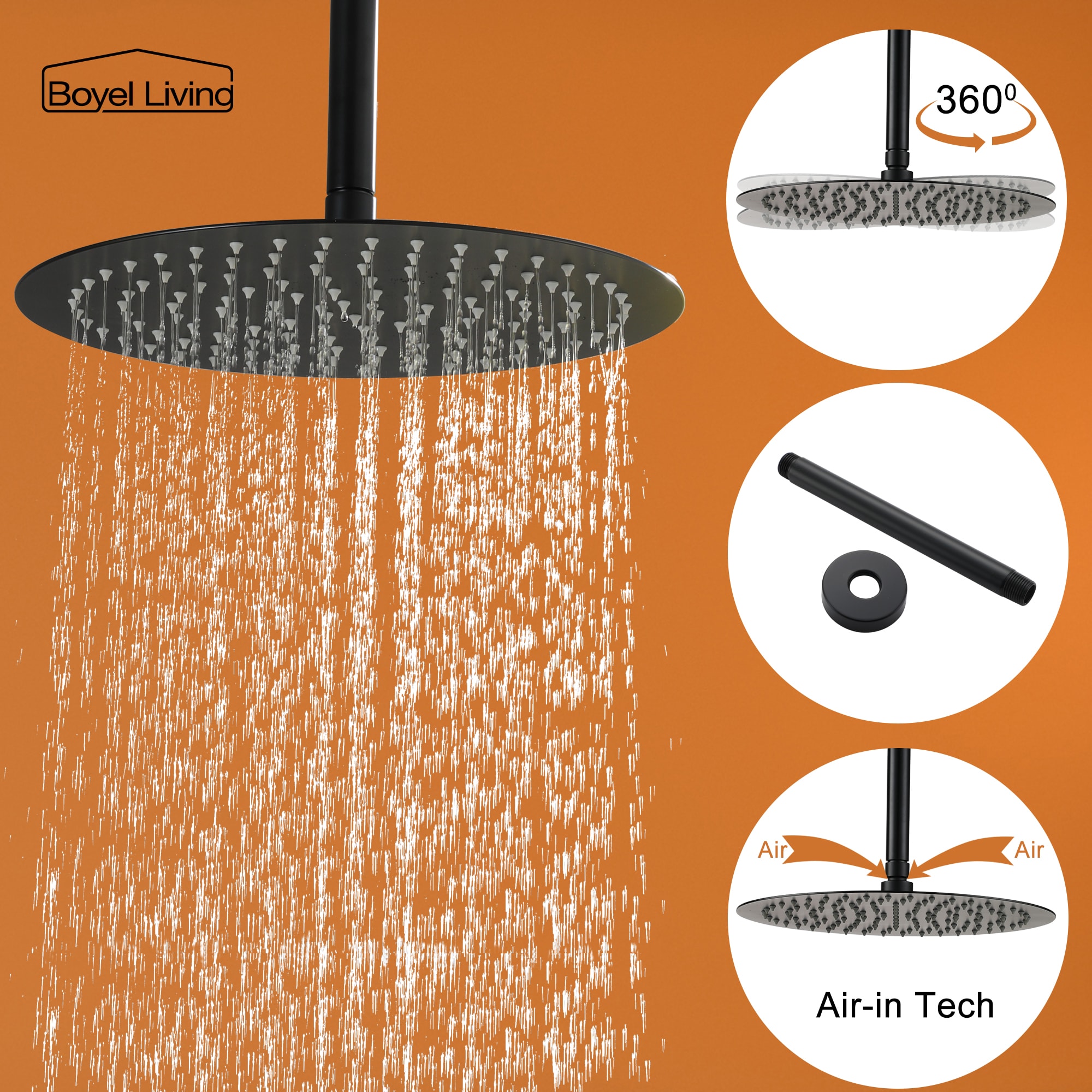 Clihome Ceiling Mount Dual Shower Heads