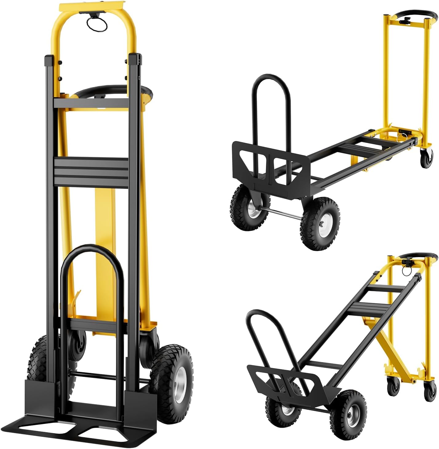 Garvee 3 in 1 Hand Truck Heavy Duty Aluminum Dolly Cart Hand Truck Dolly 800Lbs Capacity for Moving Home Office Supermarket Warehouse