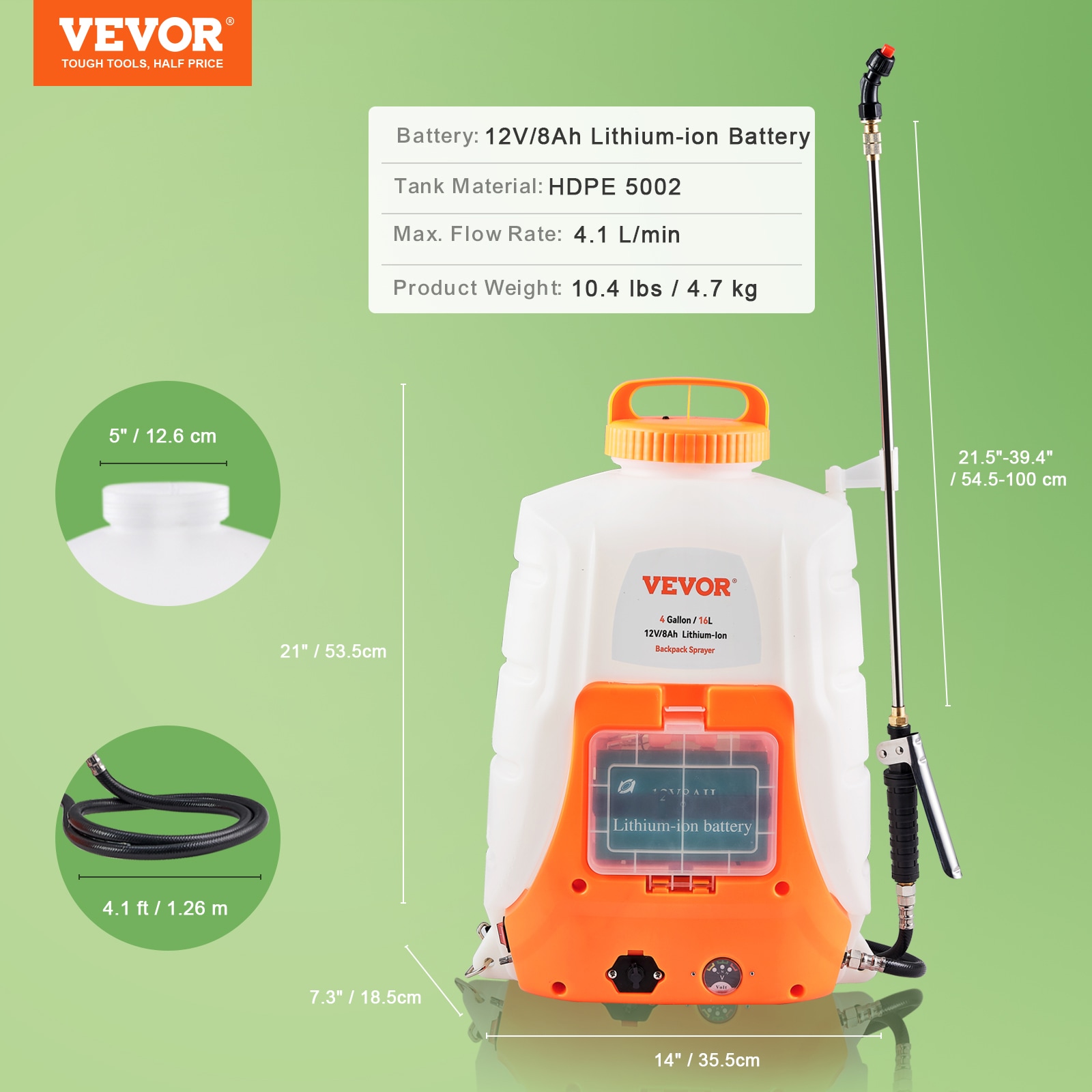 VEVOR BBPPPPE416L12HNJ1V1 Tank-Sprayers - View #8
