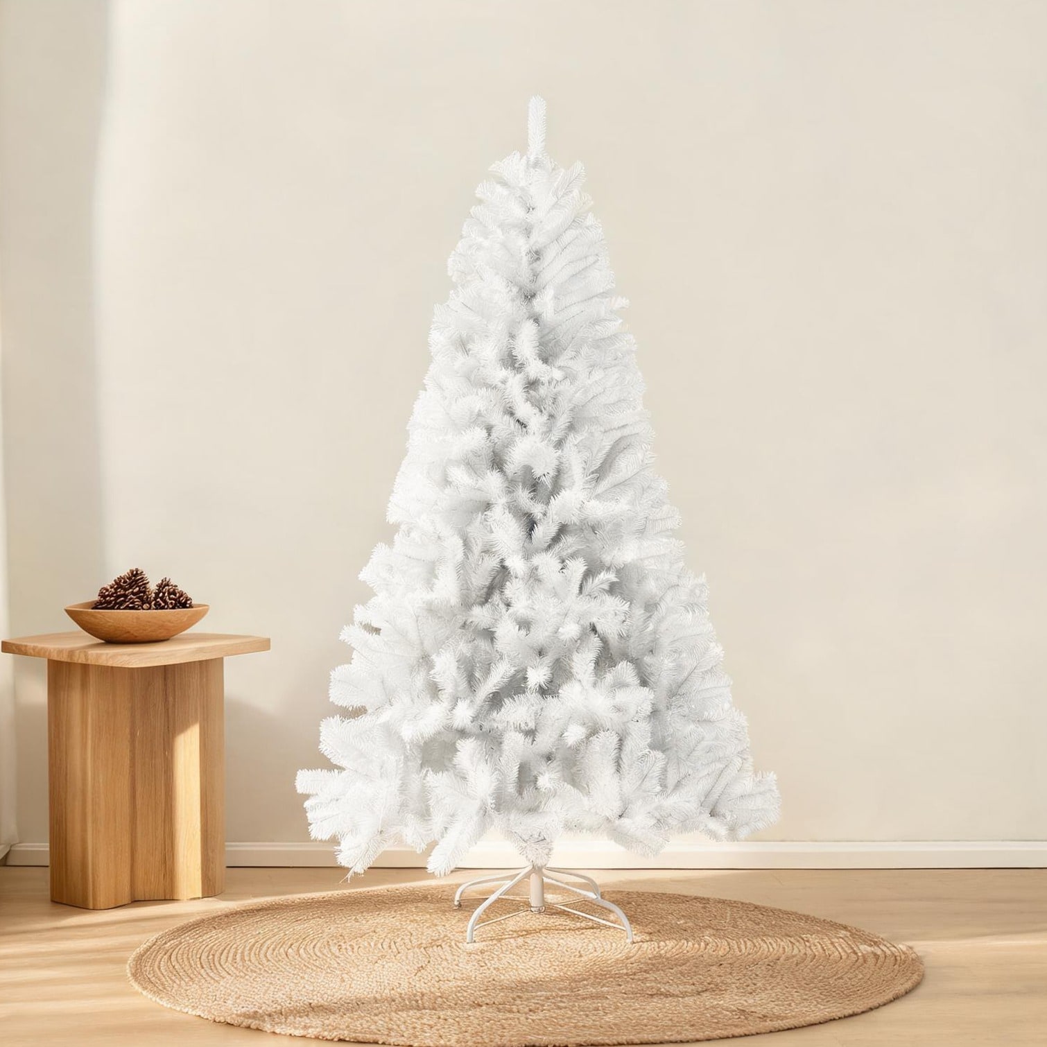 BBabe White Steel and Plastic Christmas Trees 7.5 in featuring Storage with 7.5ft Clean White