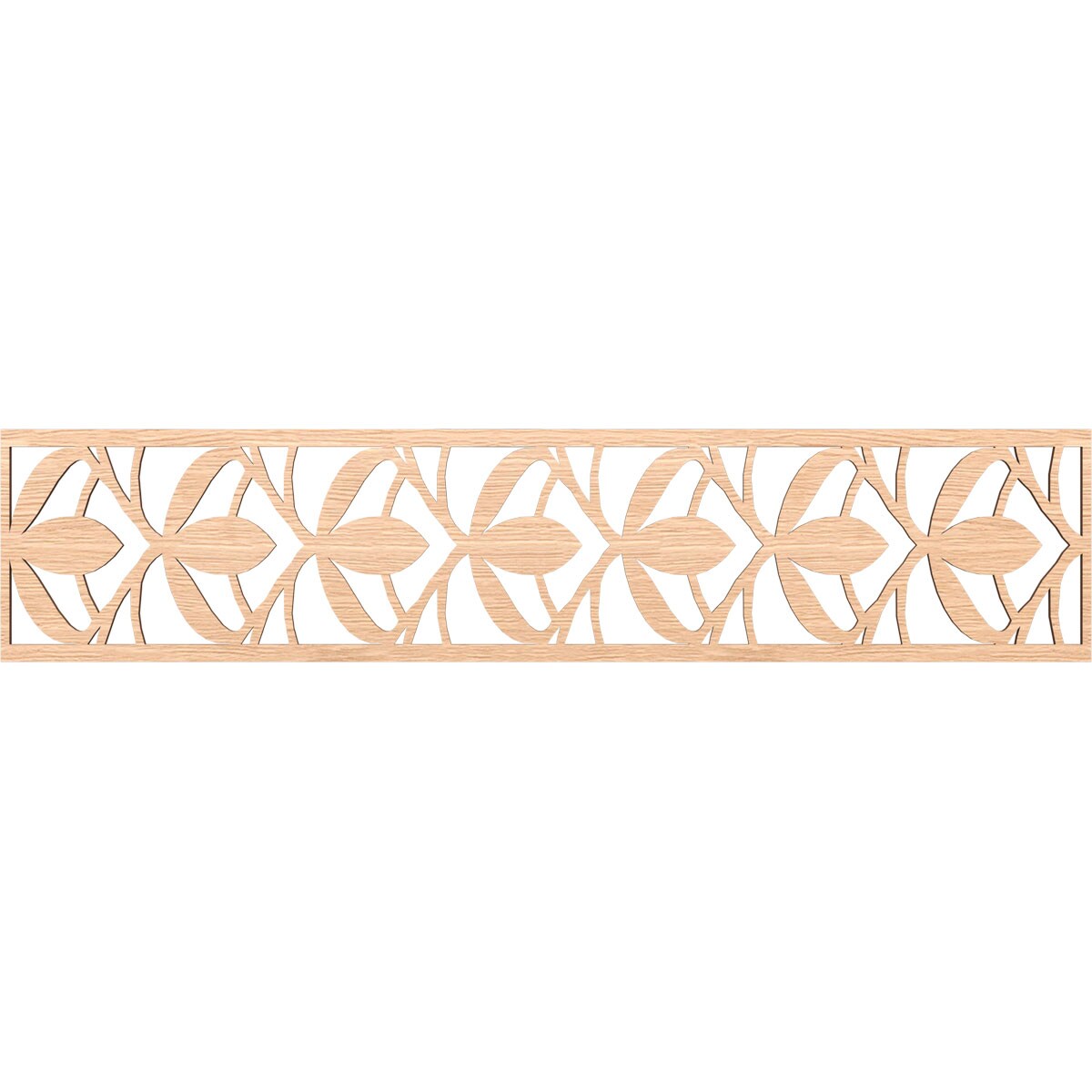 Ekena Millwork MLDA10X46SALRO Salem Fretwork Flat Trim 10-in x 3.9-ft Red Oak Brown Unfinished 2157194 Pierced Wall Panel Moulding