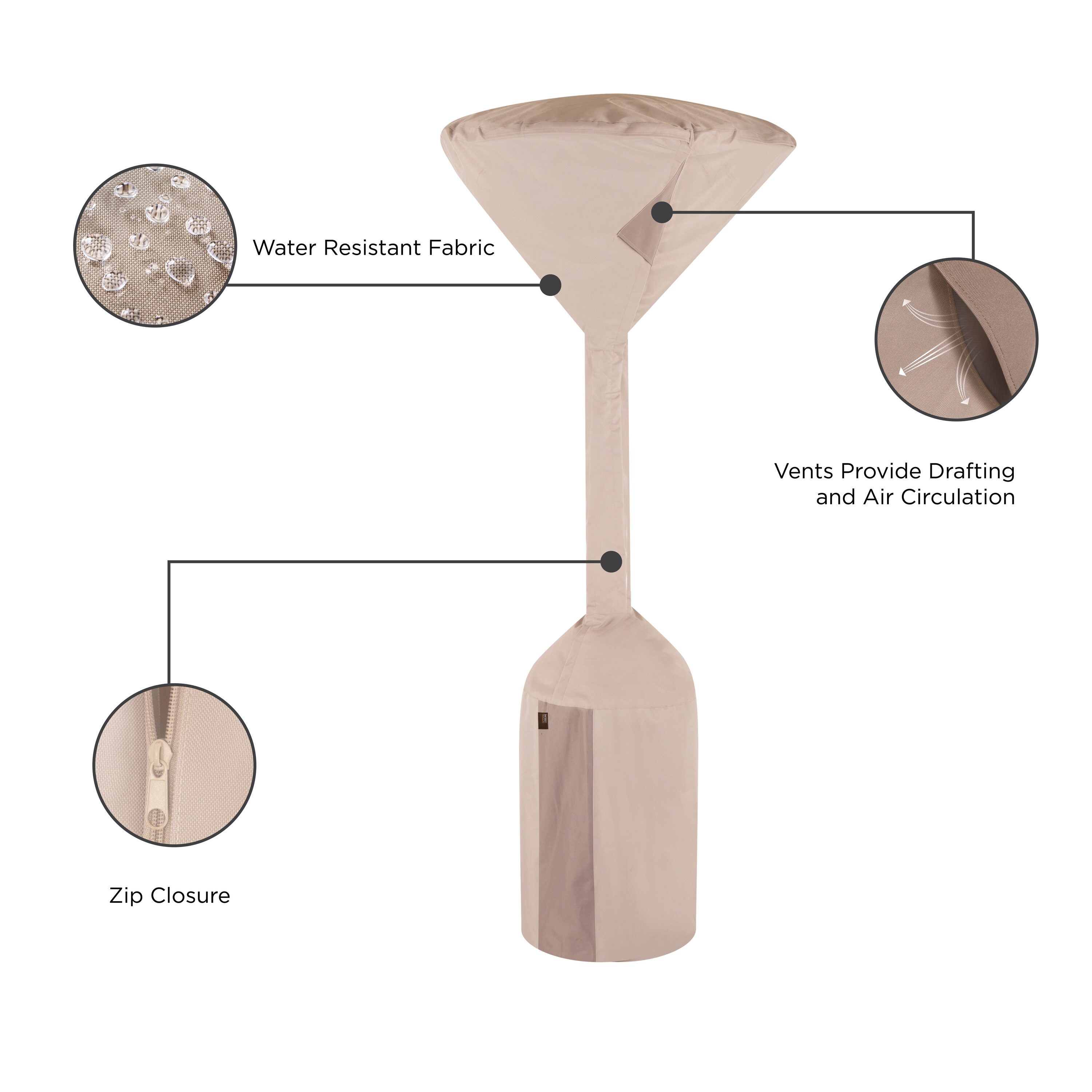 Modern Leisure Monterey 95in Beige Patio Heater Cover in the Patio