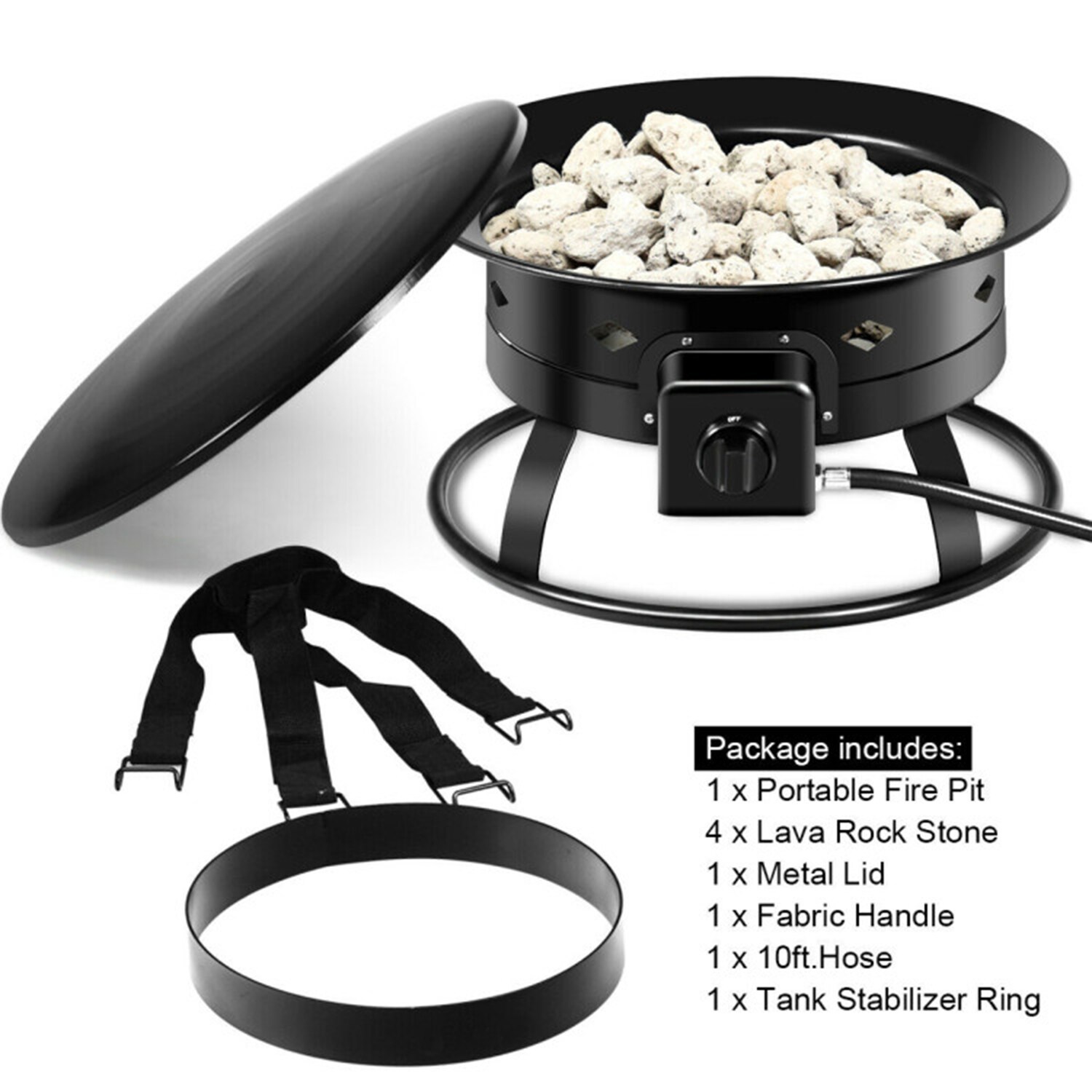 Mondawe MO-NP10607US-BK Outdoor-Gas-Firepits - View #6