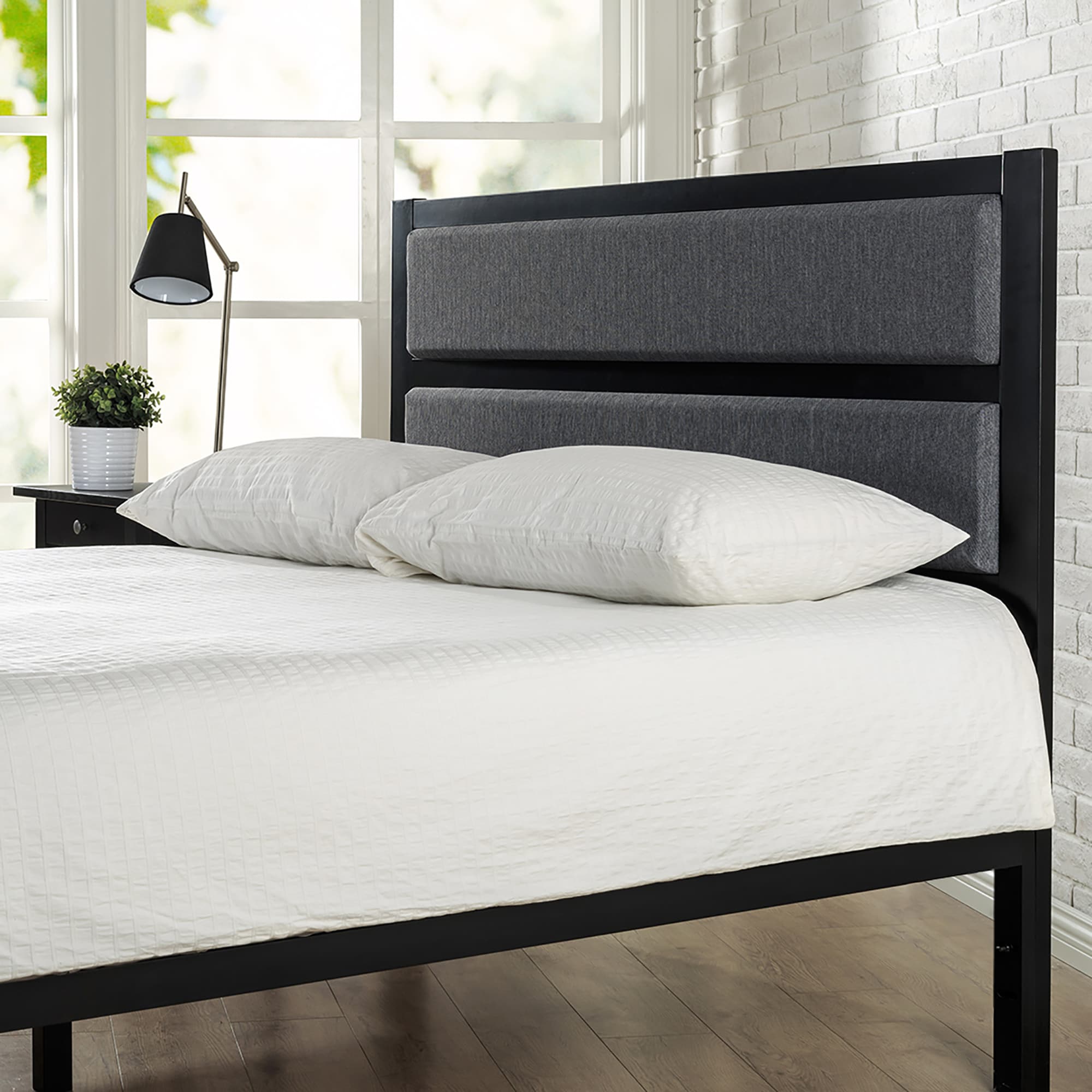 Zinus CLO-AMSH-K Gray King Polyester Upholstered Headboard
