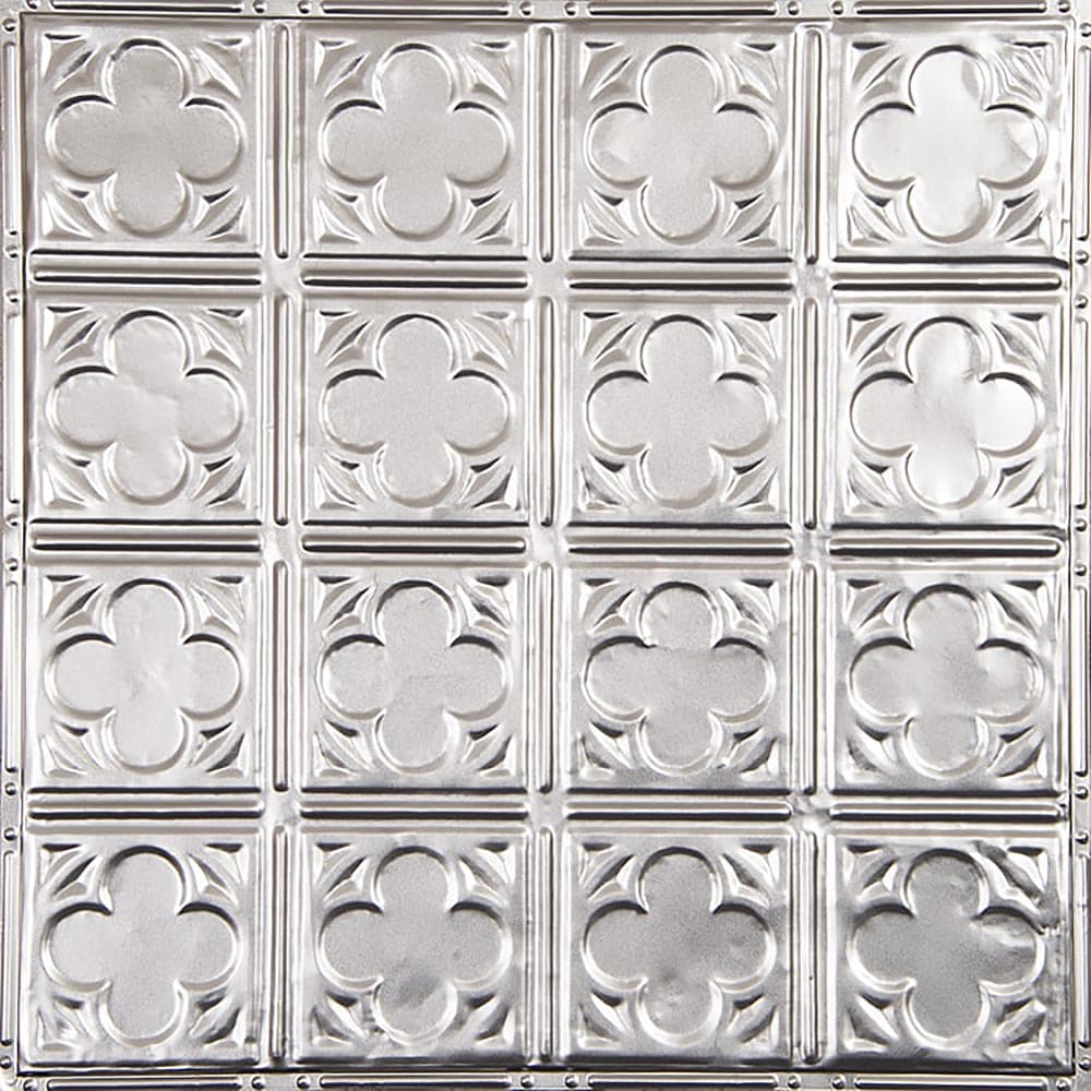 American Tin Ceilings KIT-N-P35-SBN 2-ft x 2-ft Brushed Satin Nickel Steel Surface-mount Ceiling Tile ( 5 -Pack, 20-Sq. Feet / Case )