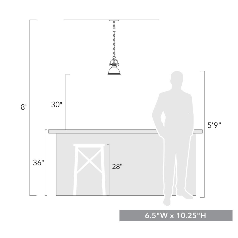 Golden Lighting 3602-M1L CH-AB Pendant-Lights - View #3