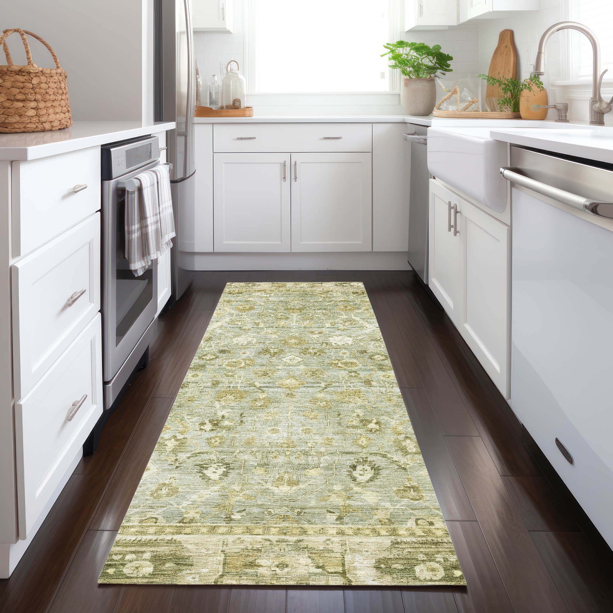 Addison Rugs ACN1772SA2X8 Chantille ACN1772SA 2 x 7 (ft) Loomed Sage Rectangular Indoor/Outdoor Machine washable Pet Friendly Area rug