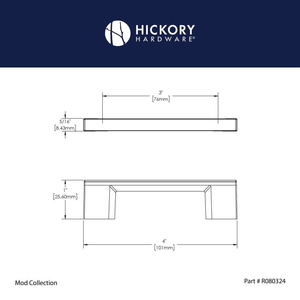 Hickory Hardware R080324SNX-10G Cabinet-Pulls - View #2