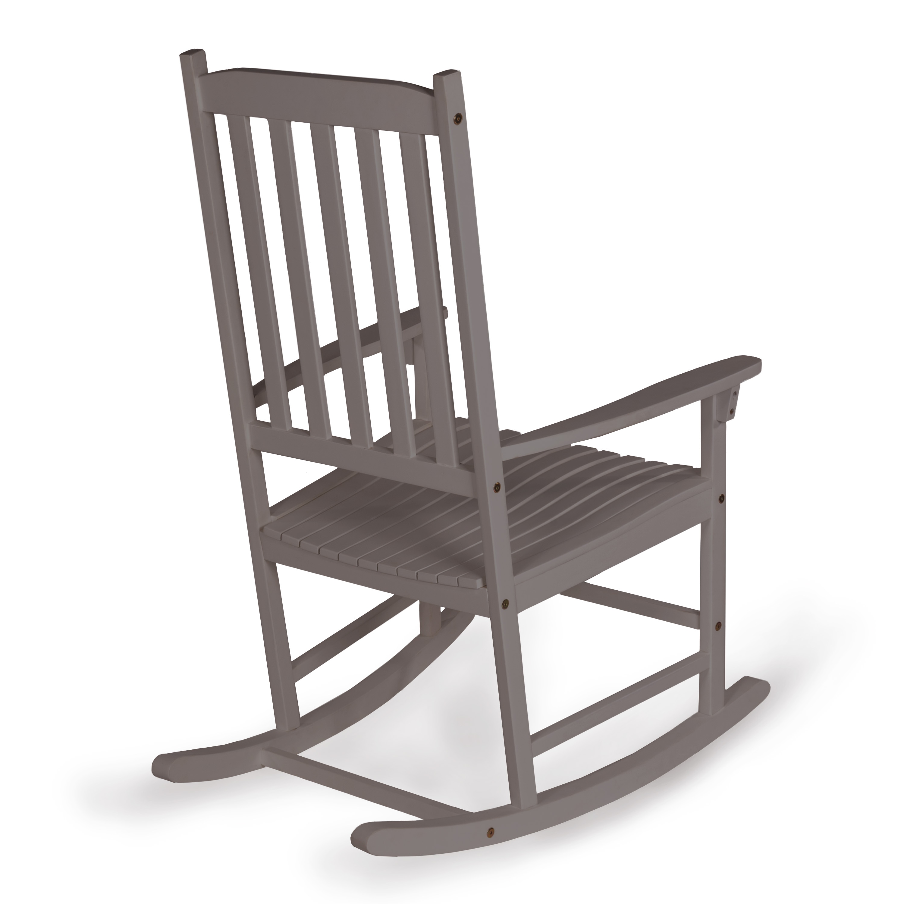 Gray Acacia Wood Windsor Slat-Back Rocking Chair