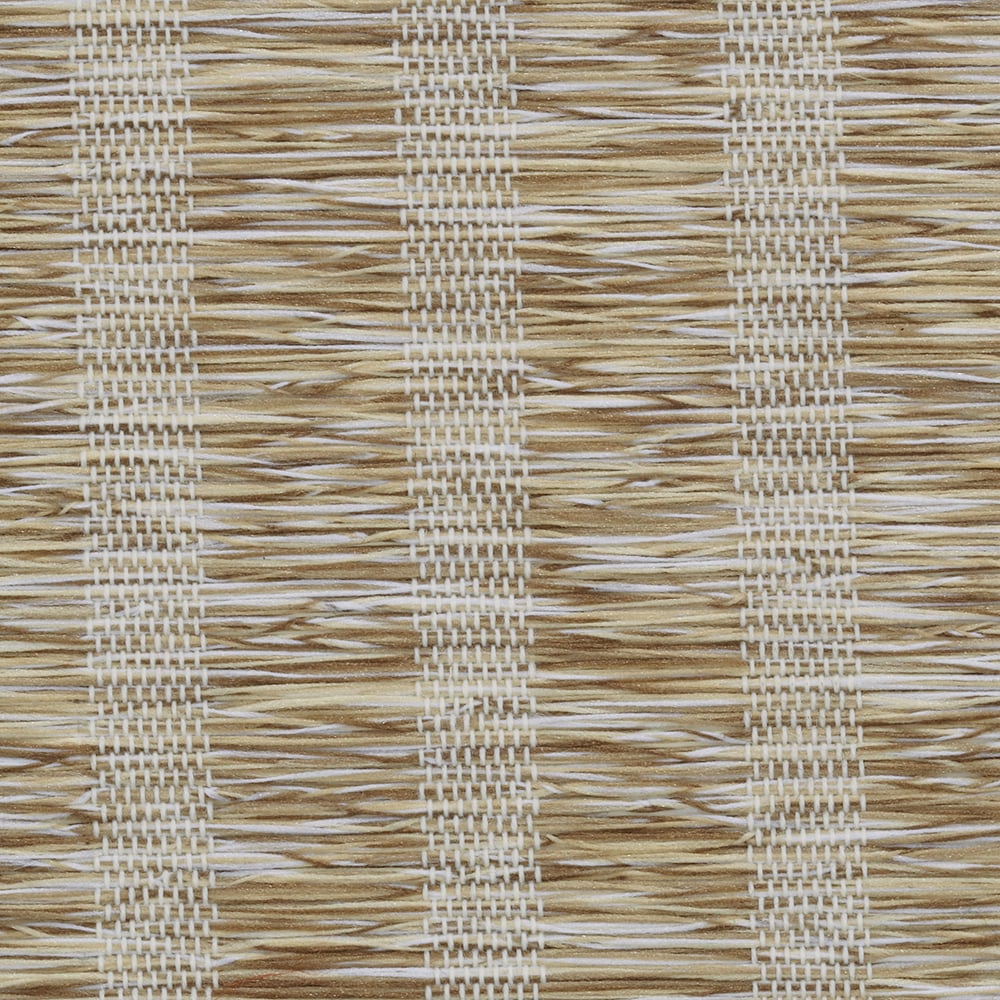 LEVOLOR 505879 Lemongrass Stripe Mocha Polyester Roman shade swatch