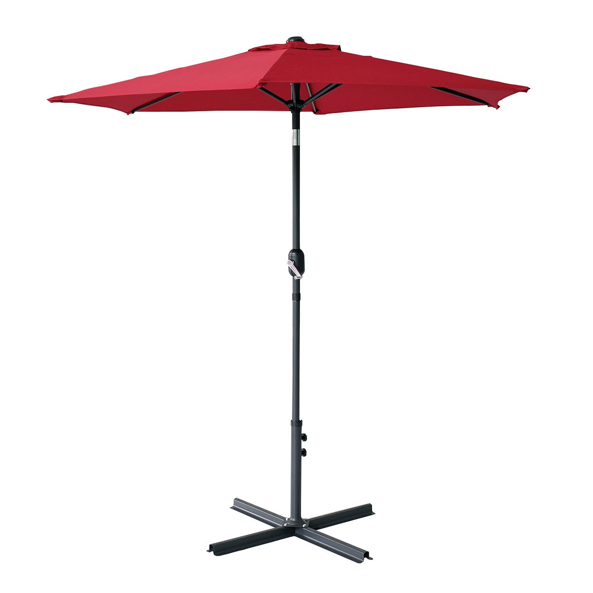 CASAINC WF-HG61Y0850 7.5-Feet Steel Red Market Patio Umbrella