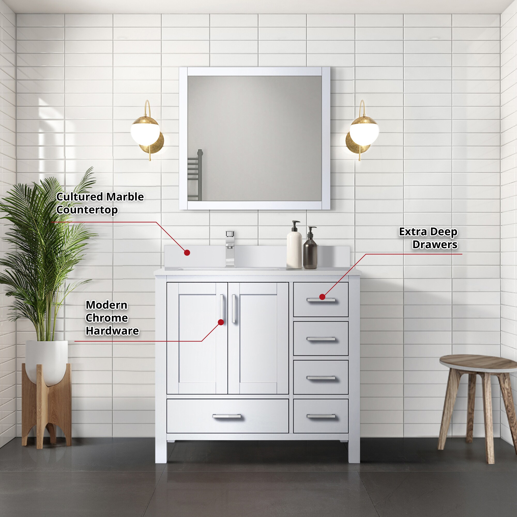 Lexora LVJ36SA311L Bath-Vanity-Combo - View #6