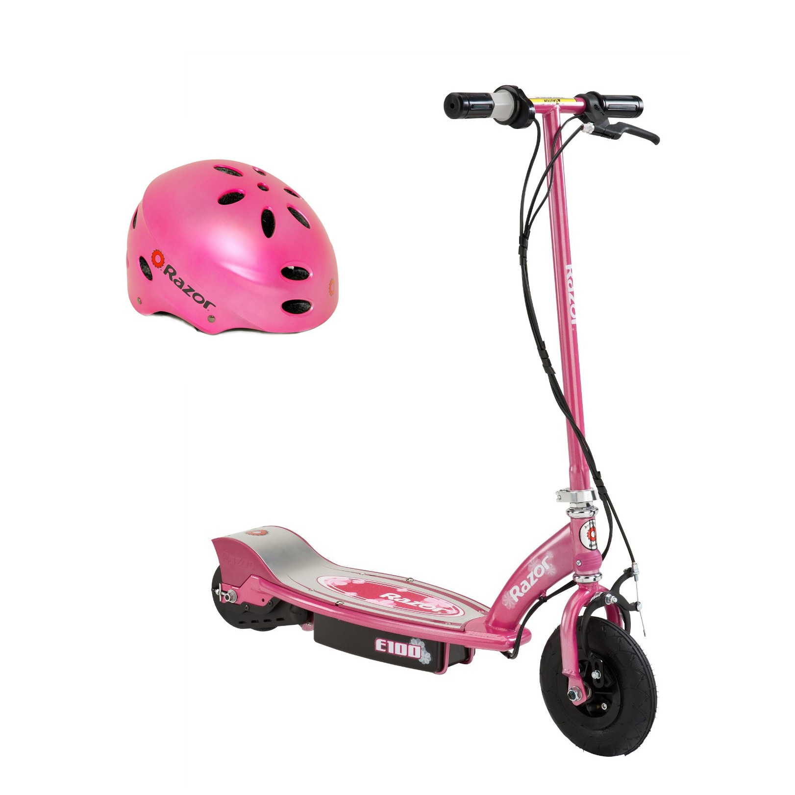 Razor E100 Electric Kids Girls Scooter (Sweet Pea) and Youth Sport Helmet (Pink) the Scooters department at Lowes.com