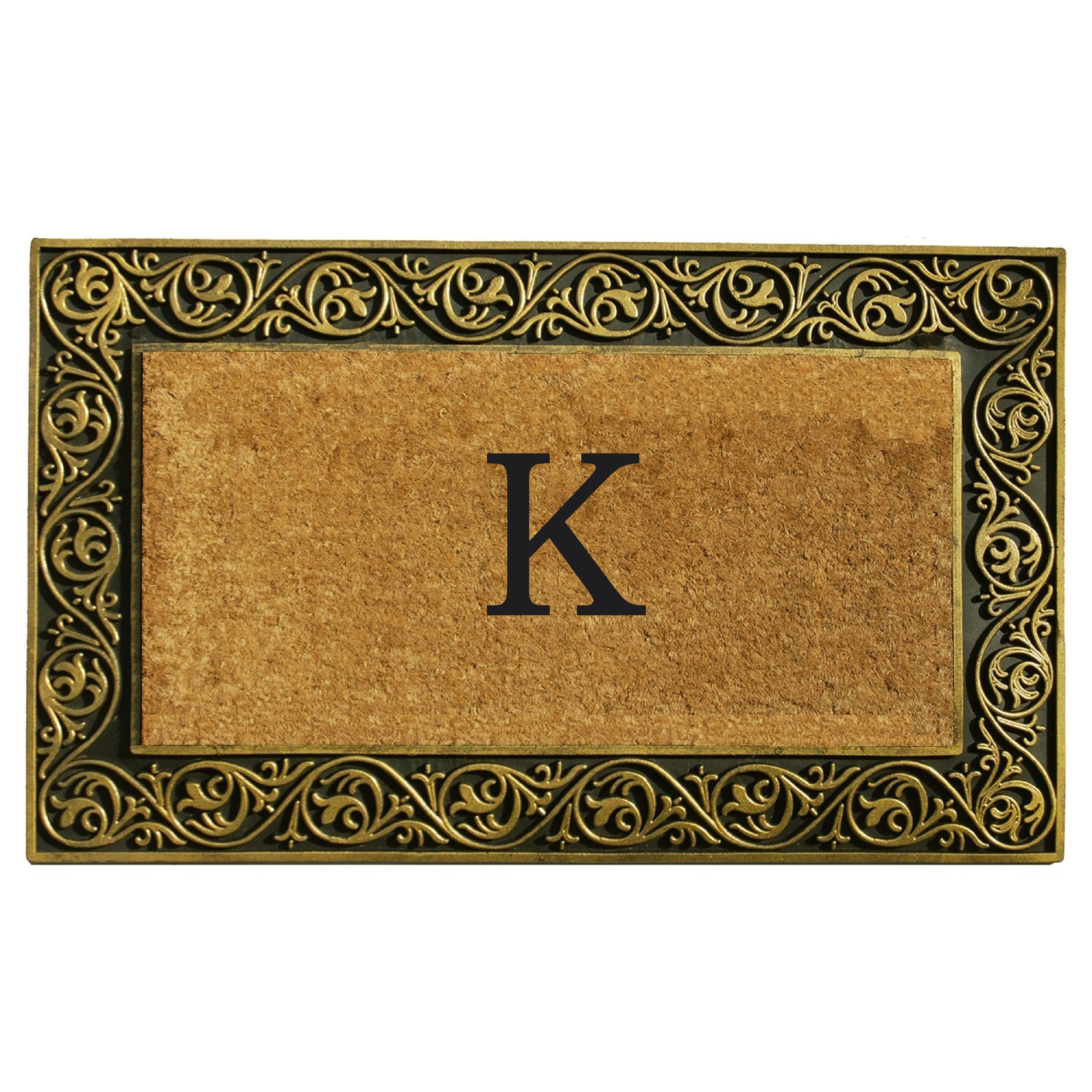 Callowaymills 10001GOLDK 2-ft x 3-ft Natural/Gold Coir/Rubber Rectangular Indoor or outdoor Decorative Door mat