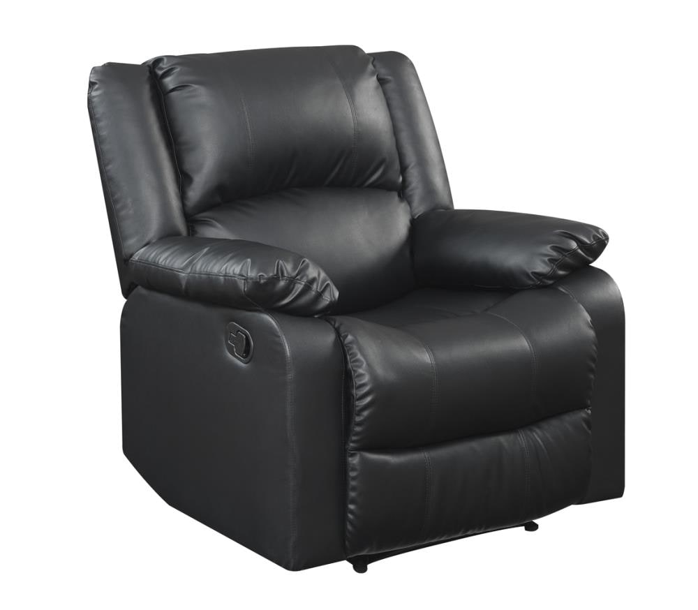 Relax A Lounger Black Faux Leather Upholstered Recliner in the ...