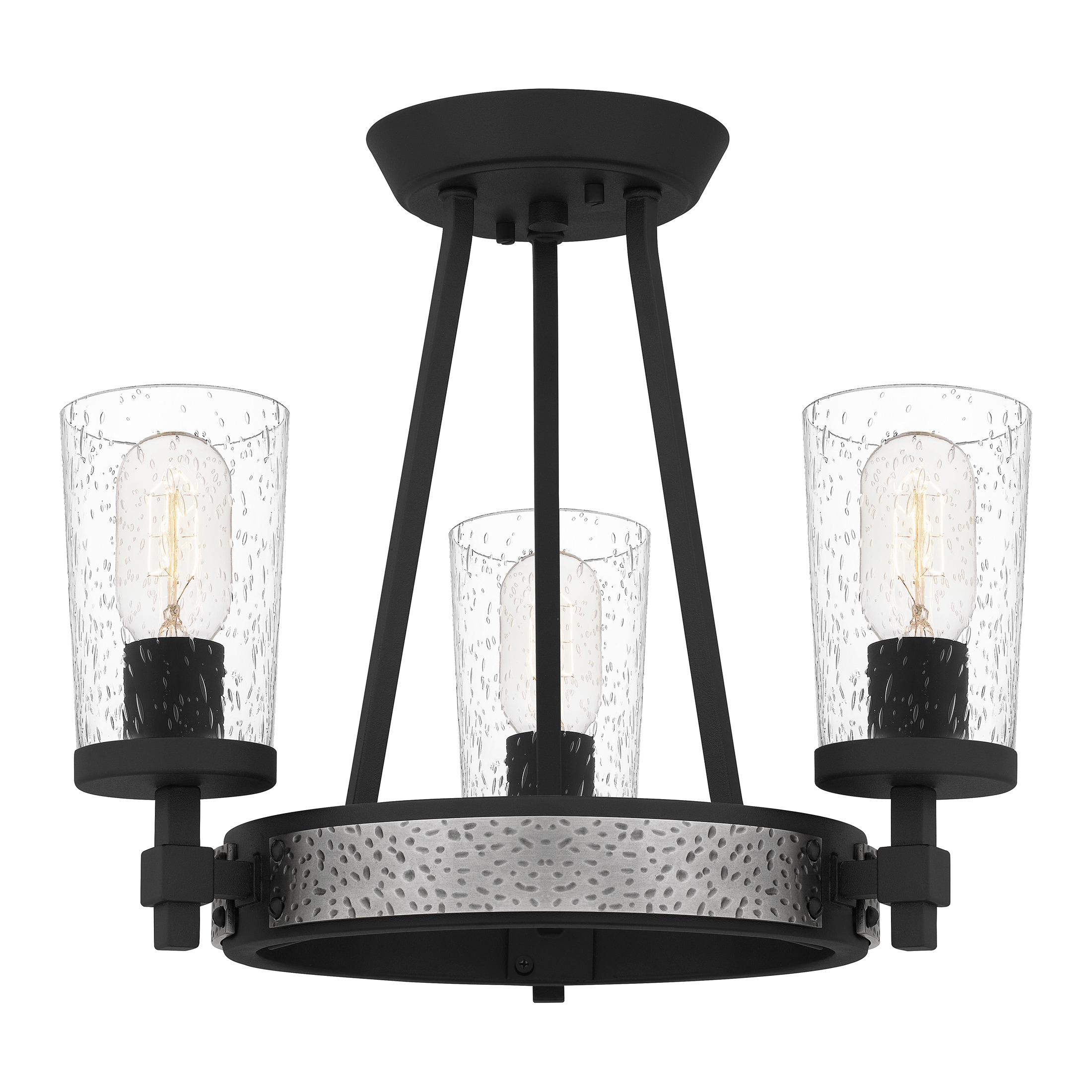 Quoizel ALP1716EK Alpine 3-Light Earth Black Semi-Flush mount light