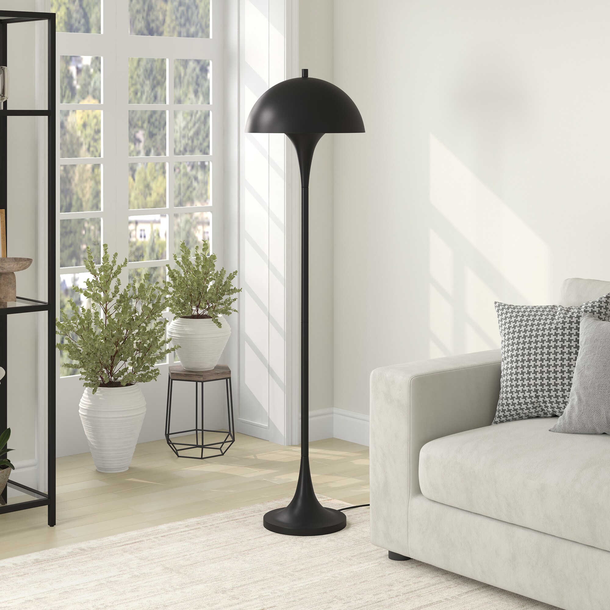 Hailey Home FL2192 Vega 60.75-in Blackened Bronze Standard Floor Lamp with Metal Shade