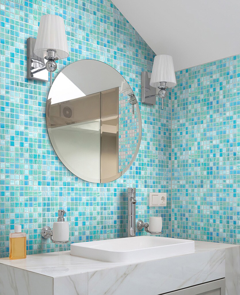 Apollo Tile Mingles Baby Blue 12-in x 12-in Glossy Glass Uniform Squares  Floor and Wall Tile (20-sq. ft/ Carton) in the Tile department at