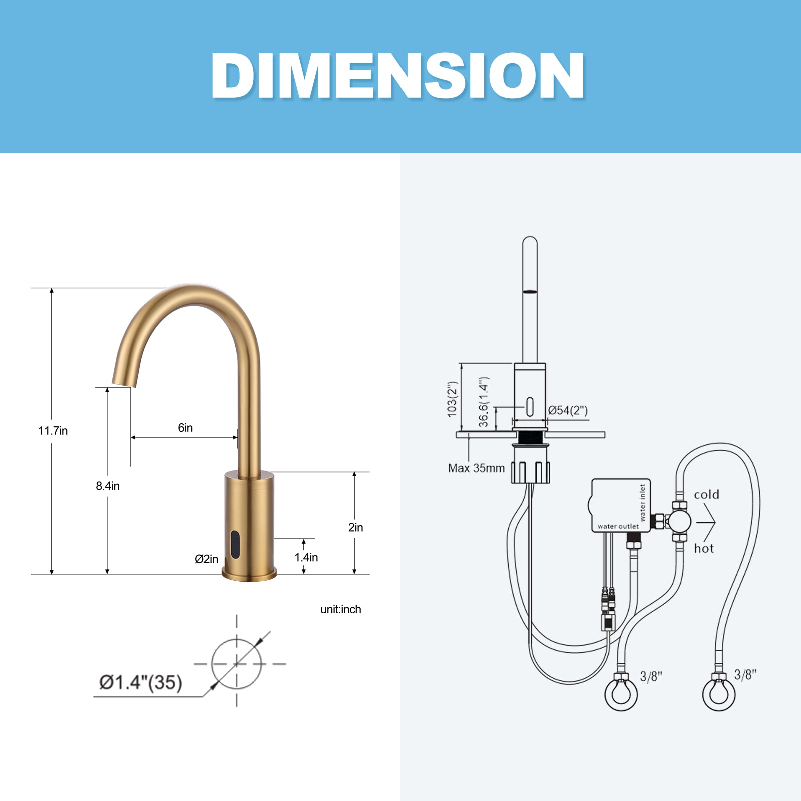 WOWOW 2322301G Lavatory-Faucets - View #6