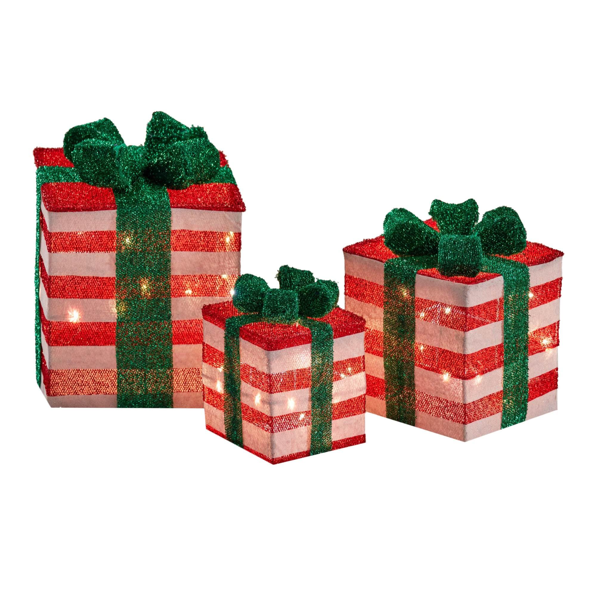 BrylaneHome 196696900561 Pre-Lit Gift Boxes (Set of 3)