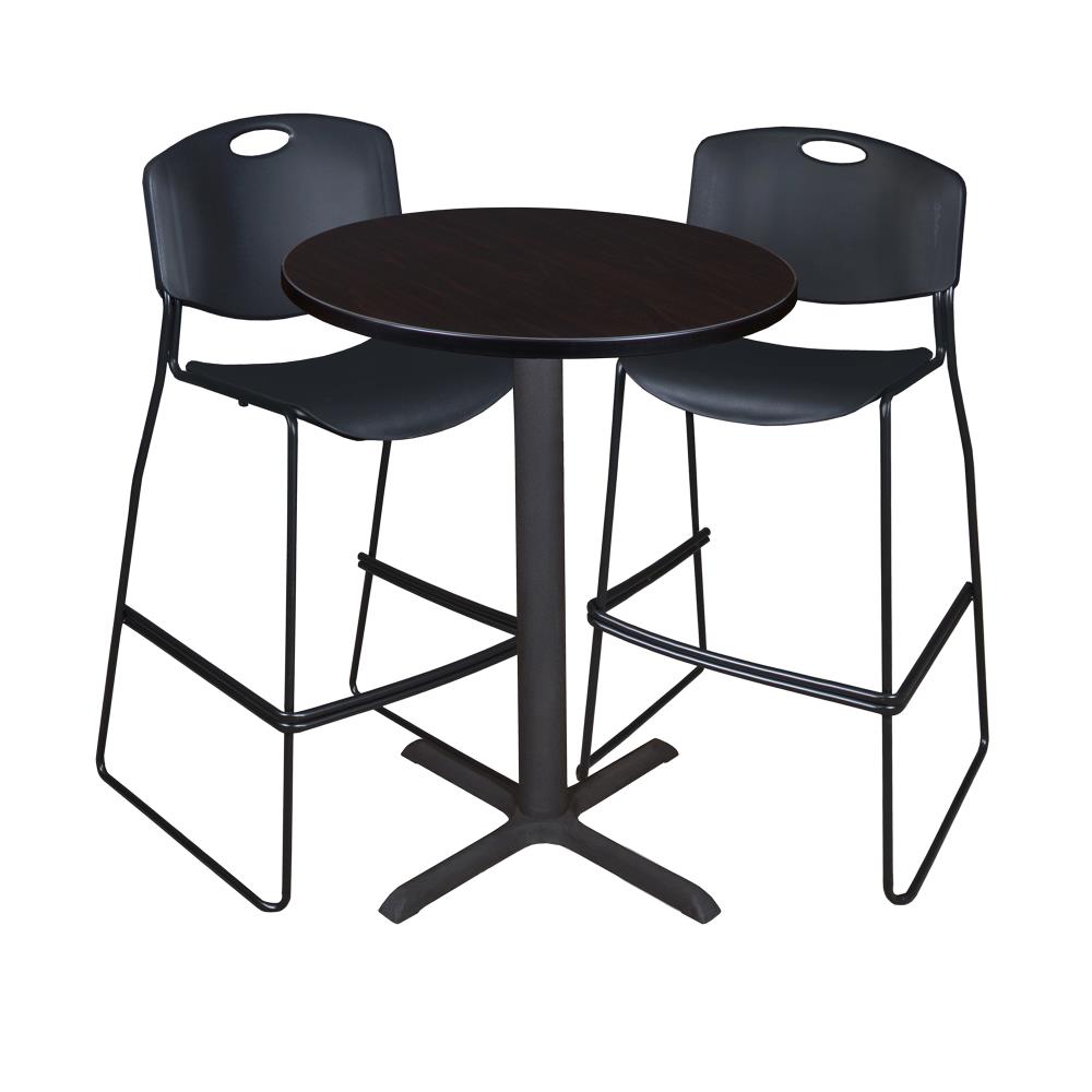 Regency TCB30RNDMW4495BK Breakroom Brown 4-Person Training Table (30-in W x 42-in H)