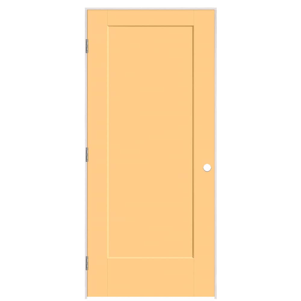 Masonite 895901 36-in x 80-in Marigold Solid core 1-panel Right hand Smooth Prefinished Molded composite Flat Jamb Single Prehung Interior Door