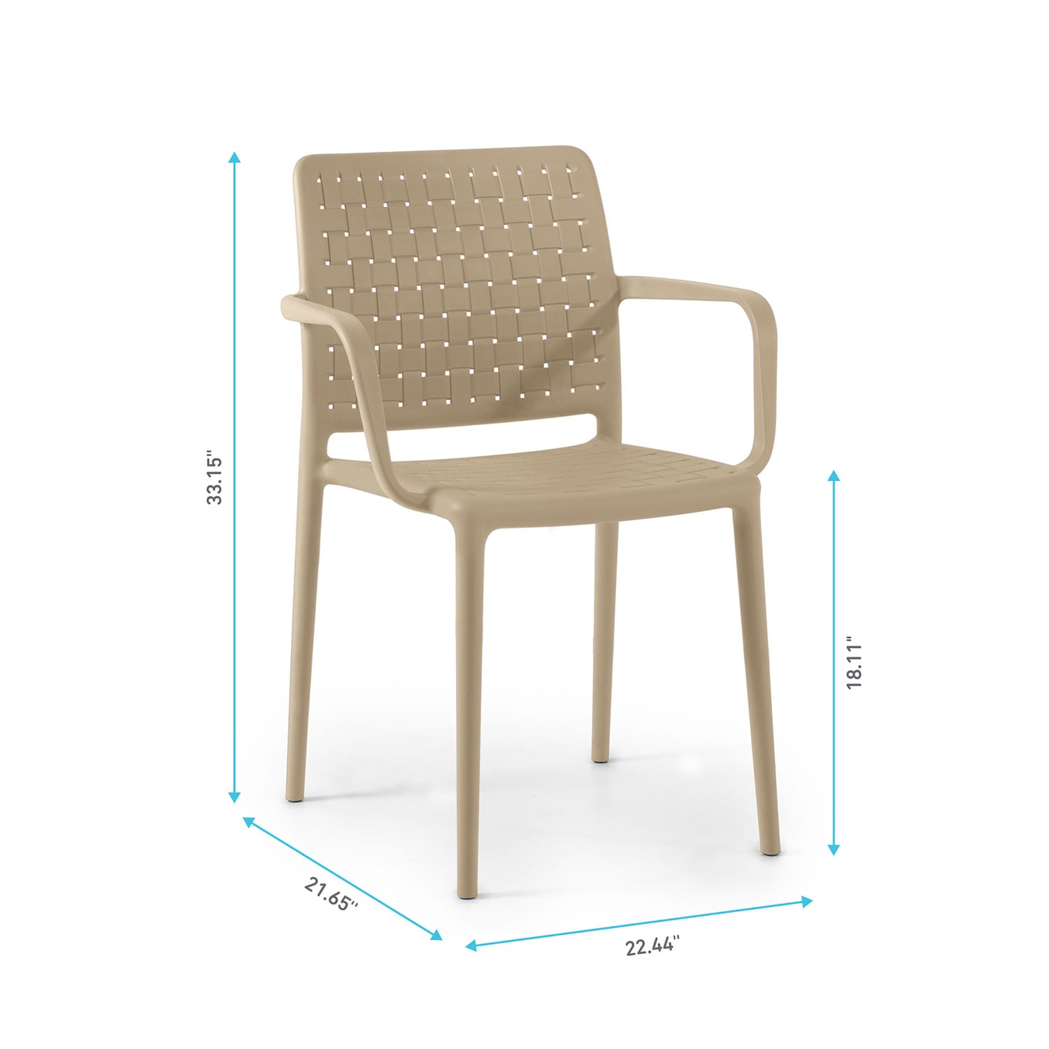 World Rug Gallery FK8052TAUPE2 Patio-Chairs - View #6