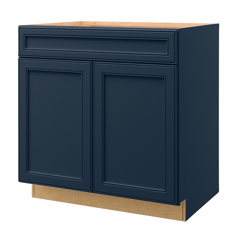 allen + roth 407SH Southam 33-in W x 34.5-in H x 24-in D Navy Base Fully assembled Cabinet (Recessed Panel Square)