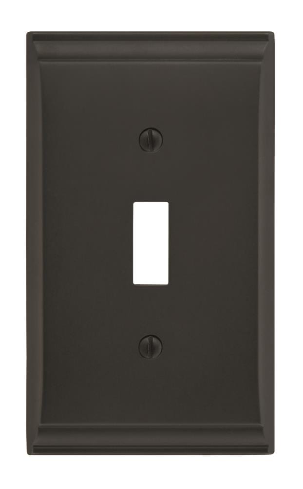 Amerock BP36500BBR 1 -Gang Standard Size Black Bronze Zinc Indoor Toggle Wall Plate