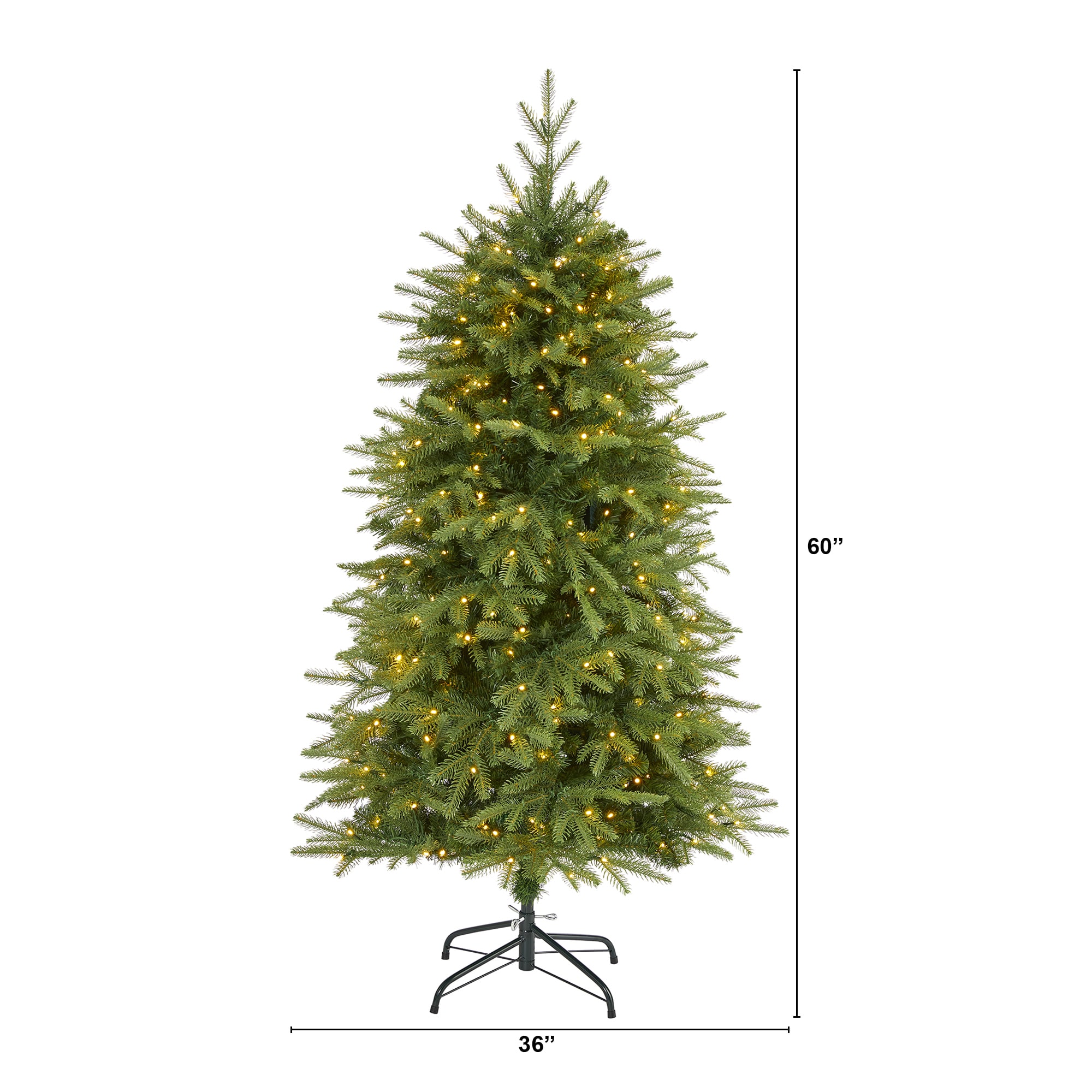 5ft Green Vancouver Fir Artificial Christmas Tree with Clear LED Lights