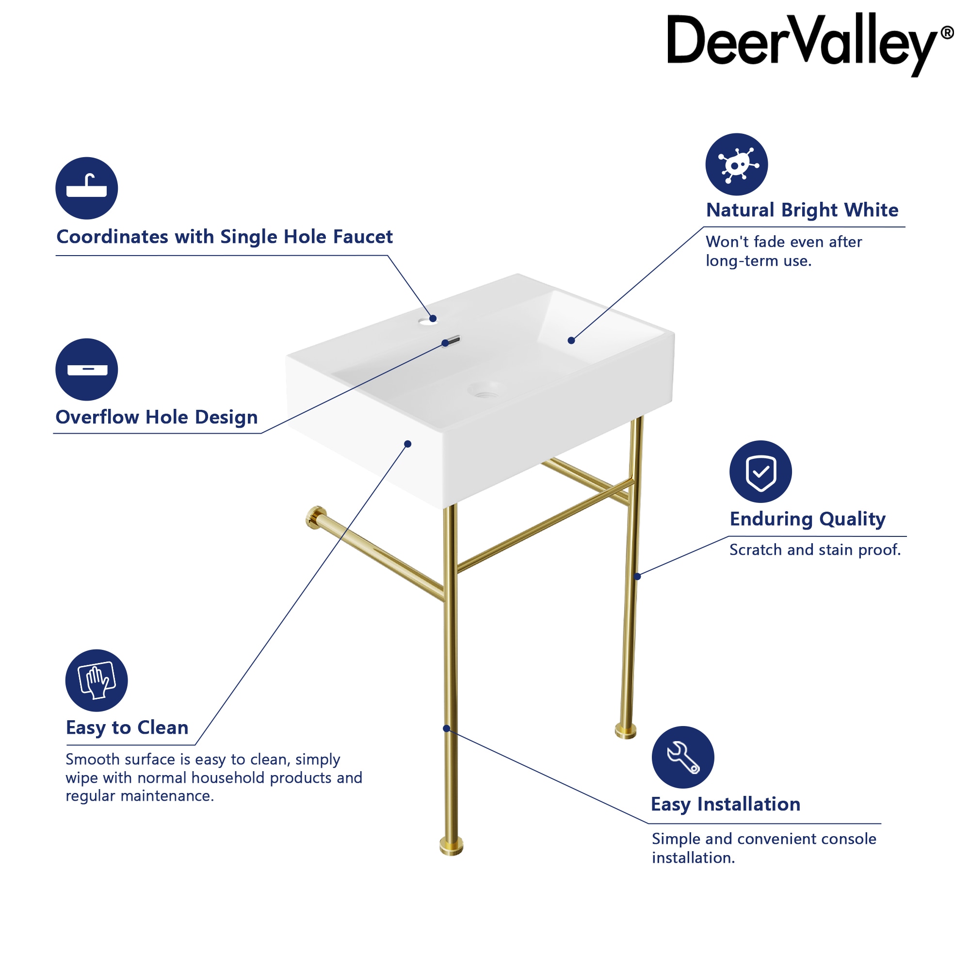 DeerValley DV-1CS0117G Console-Sinks - View #5