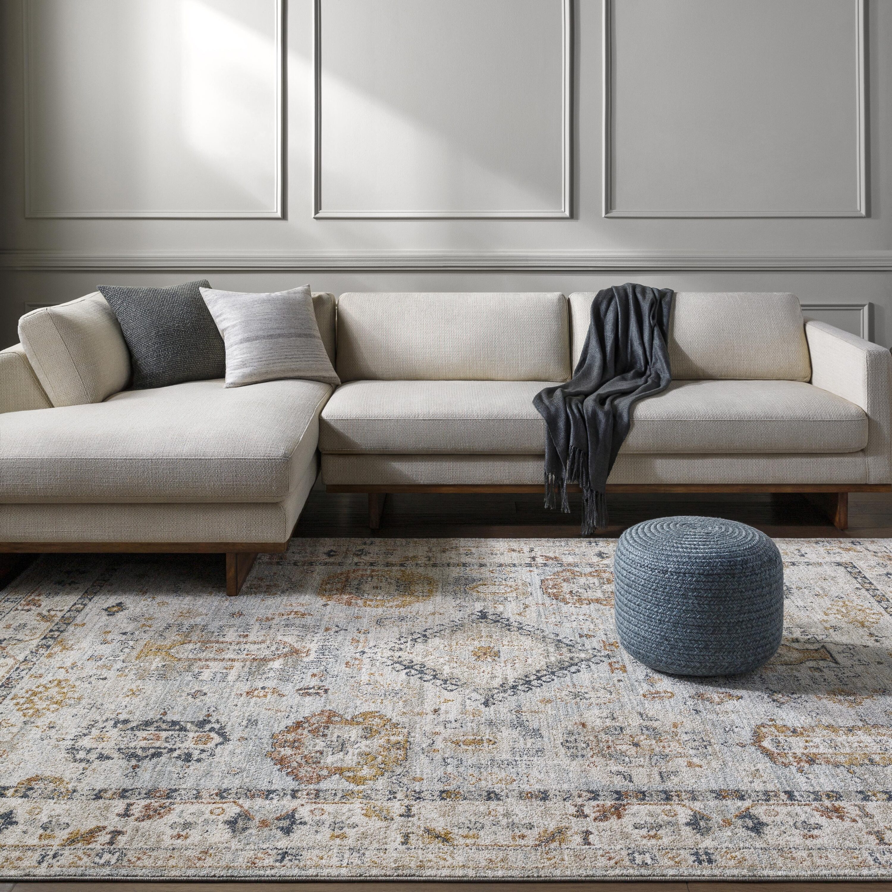 Livabliss BCM2314-6796 Beckham 6 x 9 (ft) Polyester Blue Rectangular Indoor Global Area rug