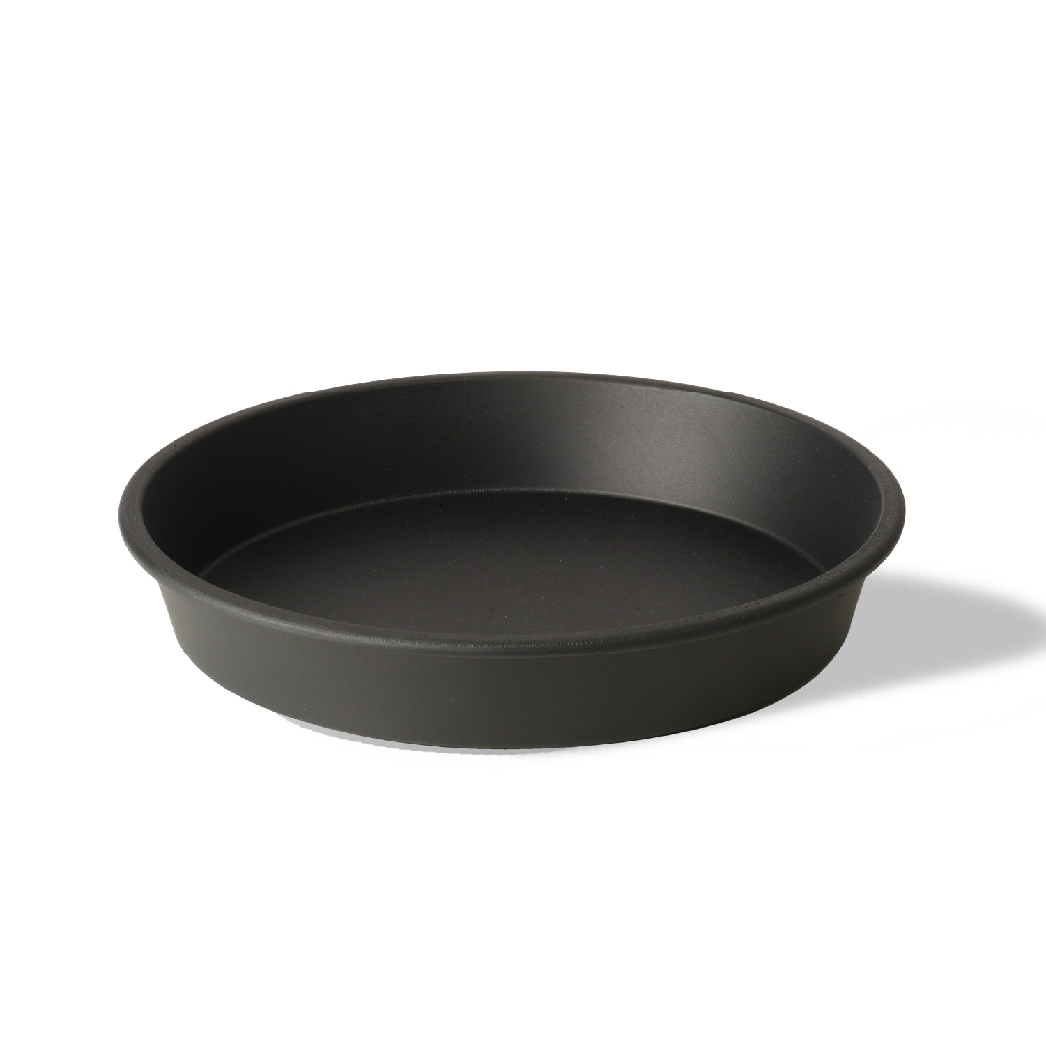 Style Selections SC2133S-BLK Round 7.29-in W x 1.2-in H x Black Recycled plastic Indoor/Outdoor Planter