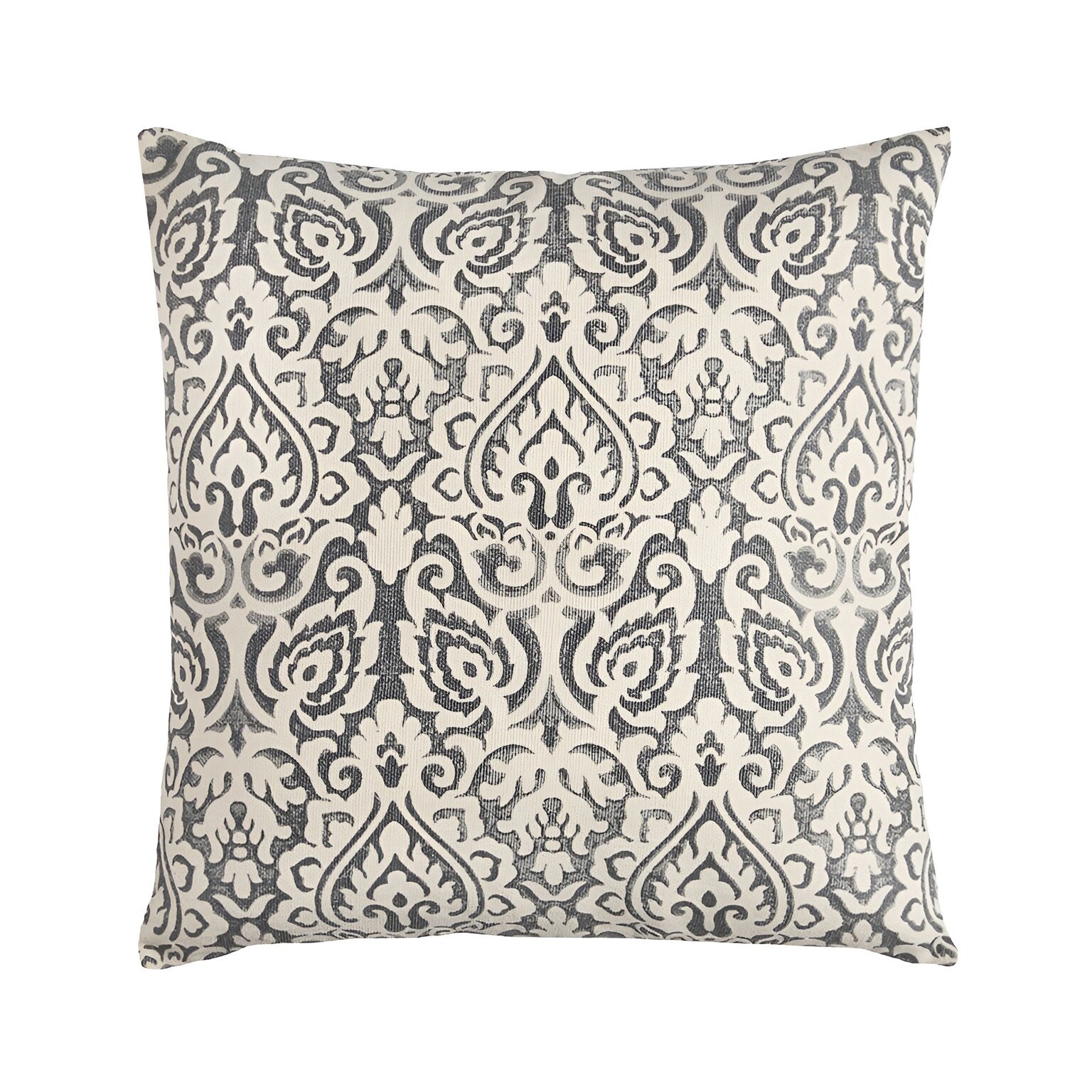 Slickblue 22-in Square Cotton Throw Pillow with Damask Pattern Removable Zipper Closure Cover and Polyester Fill for Living Room Sofa Chair or Bed Decor - Available in Different Colors