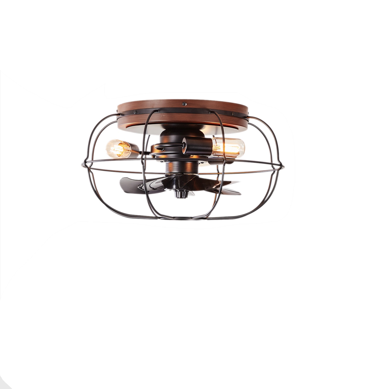 Yardreeze ZSBD004 18-Inches Brown with ABS Blades Indoor/Outdoor Downrod or flush mount Standard Ceiling Fan and Remote ( 5 -Blade)