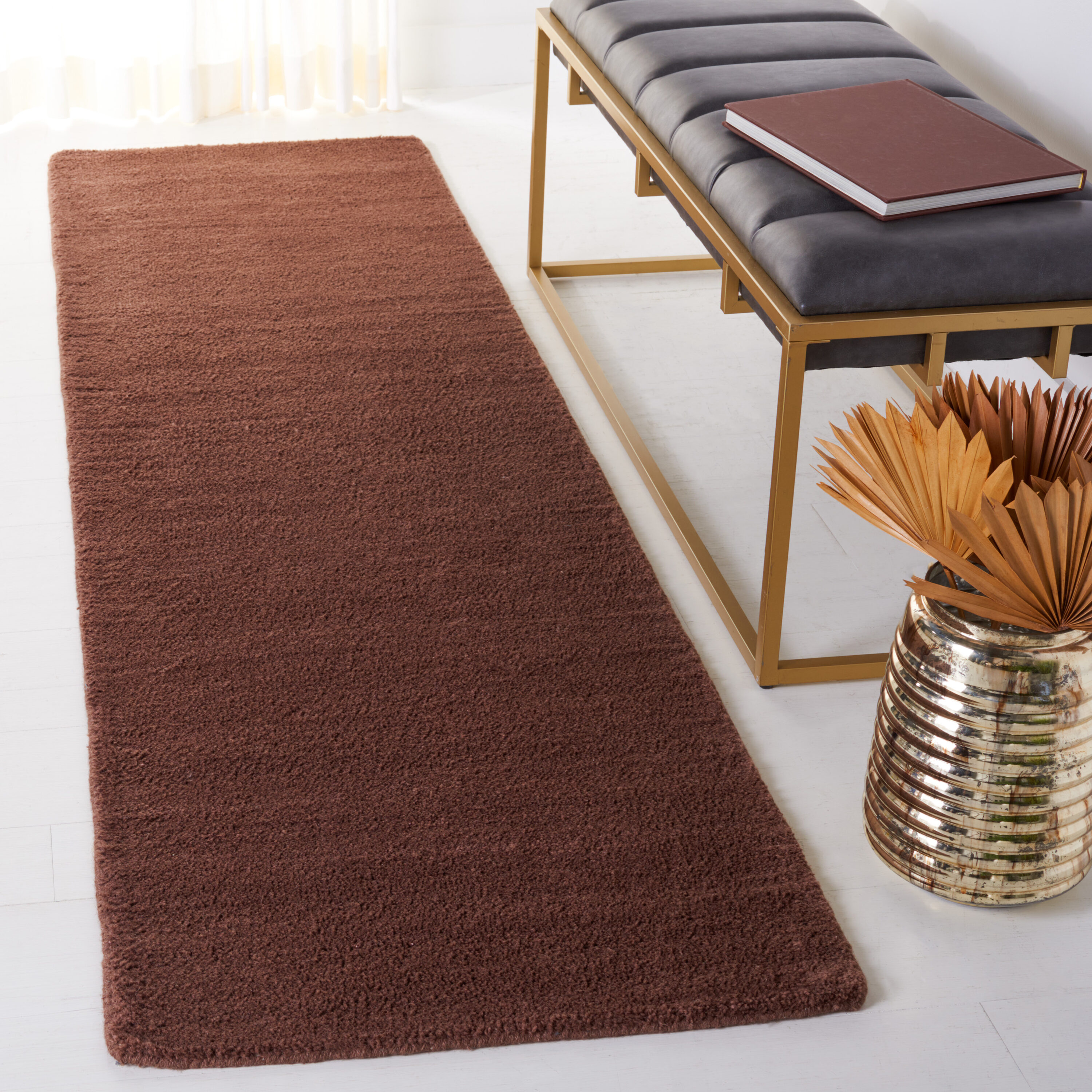  Himalaya 610 Brown Solid / Tonal 2ft-3in x 8ft Runner Rug