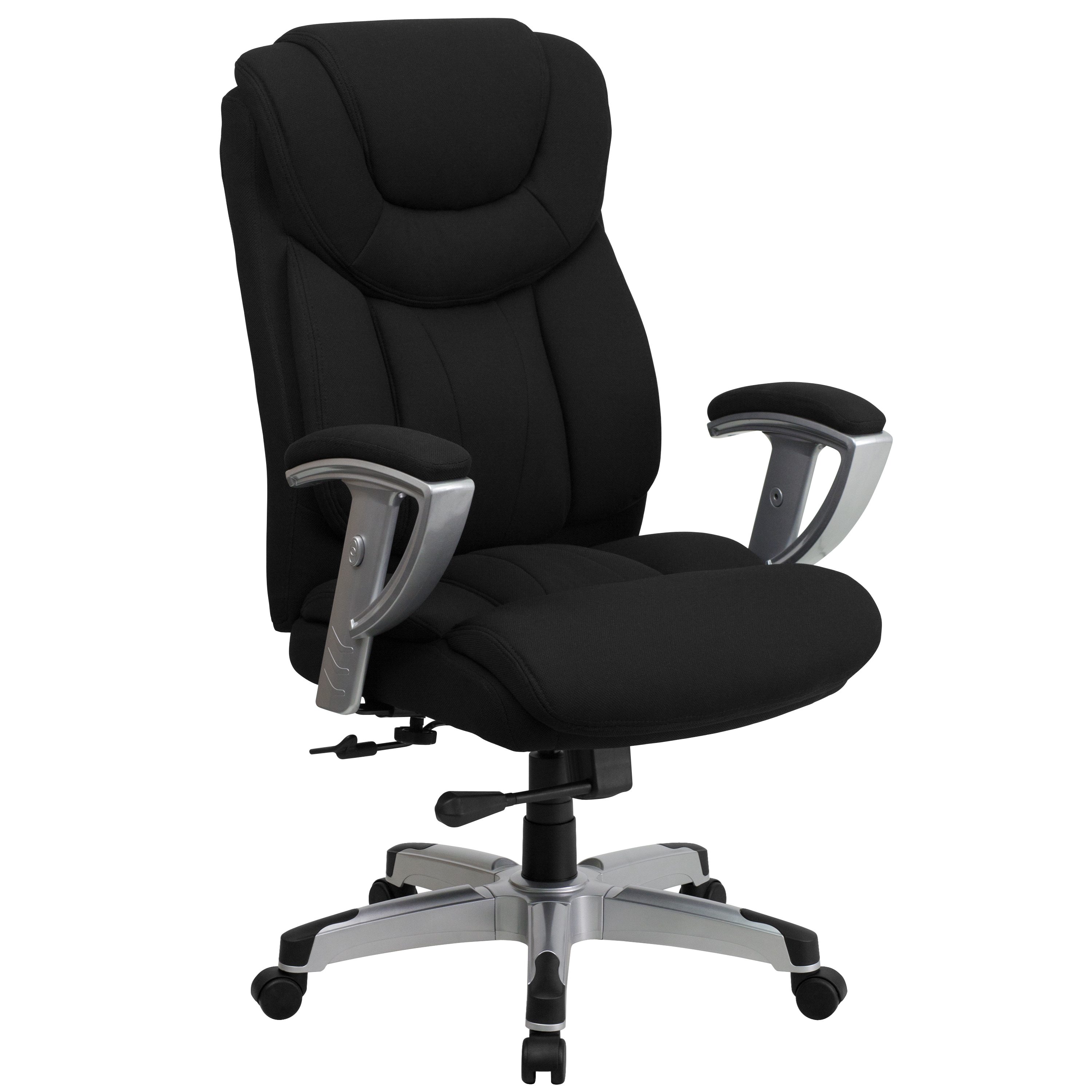 Flash Furniture 847254060462 HERCULES Black Fabric Contemporary Adjustable Height Swivel Fabric Desk Chair