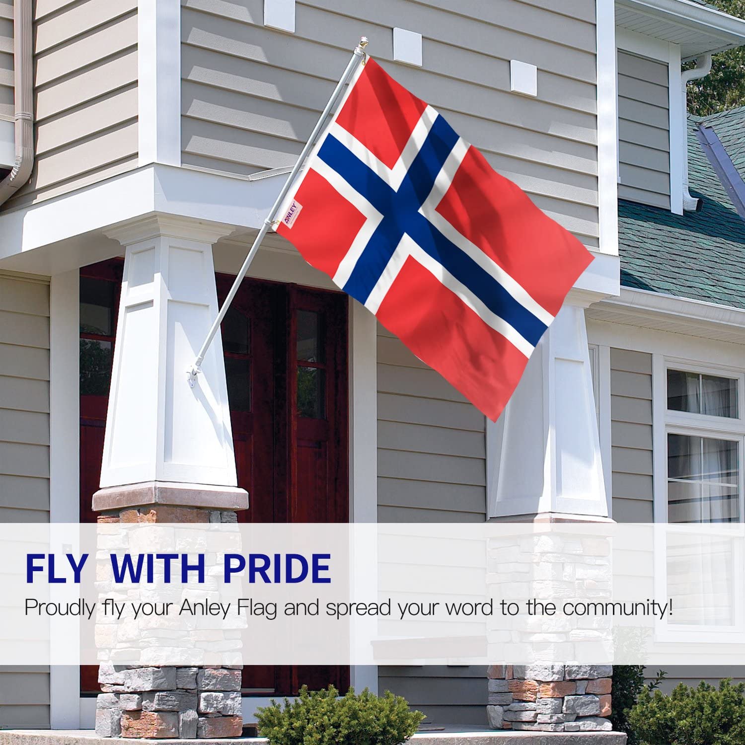 Norwegian 3x5 Foot Polyester Flag with Brass Grommets