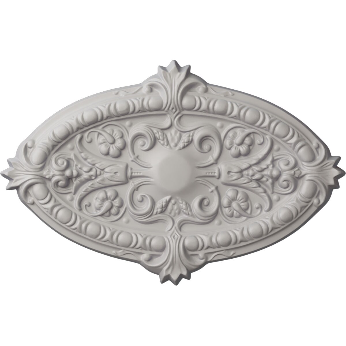 Ekena Millwork CM26MRUWF Marcella 17.25-in W x 26.75-in L Painted Ultra Pure White Polyurethane Whole Ceiling Medallion