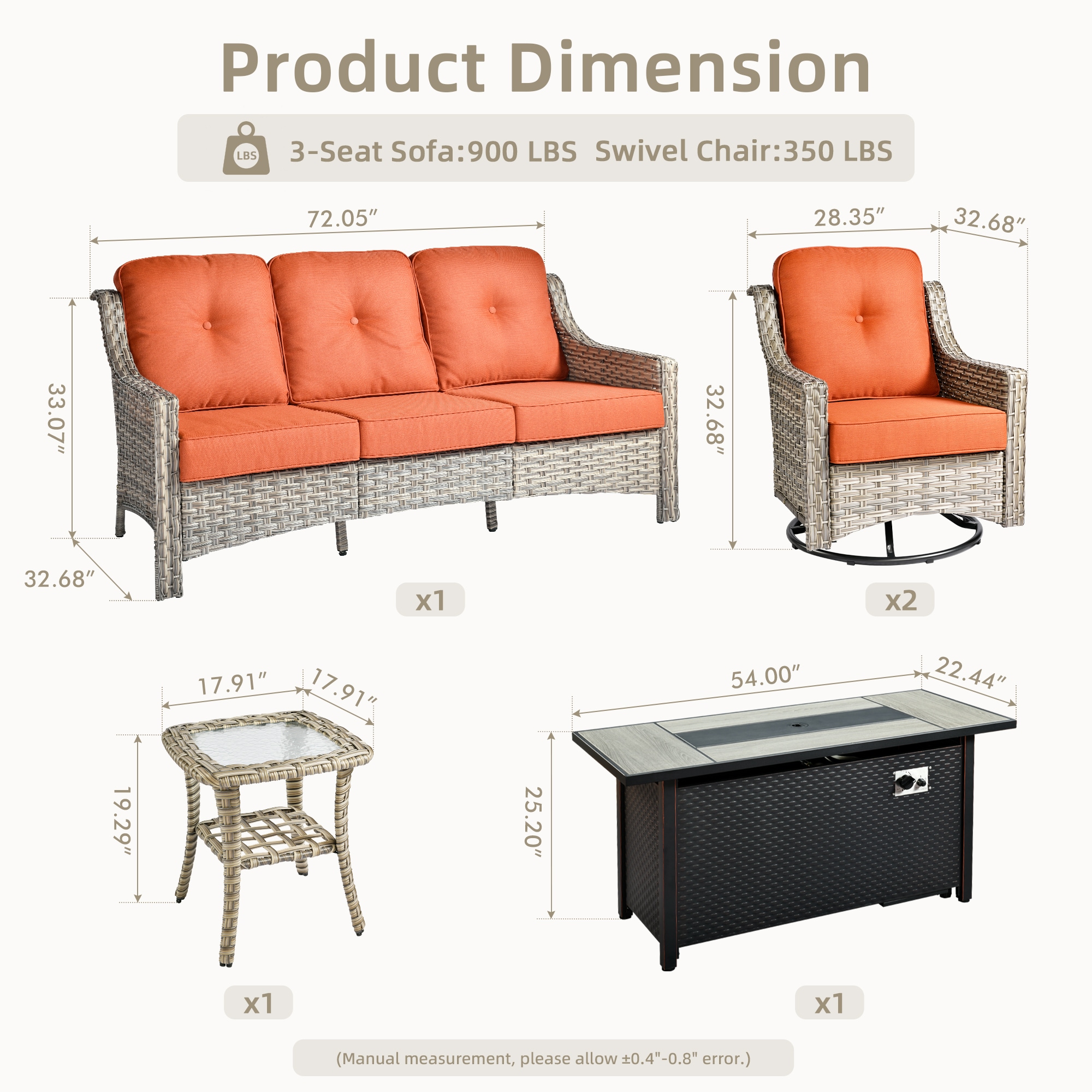 Ovios RFP5PD8C04Y Patio-Conversation-Sets - View #7