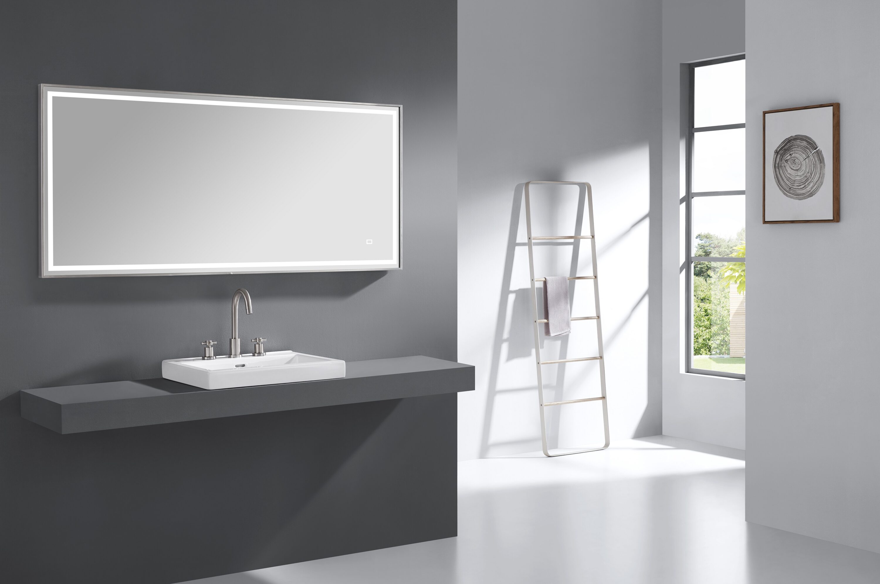 Rectangular Stainless Steel LED Bathroom Vanity Mirror