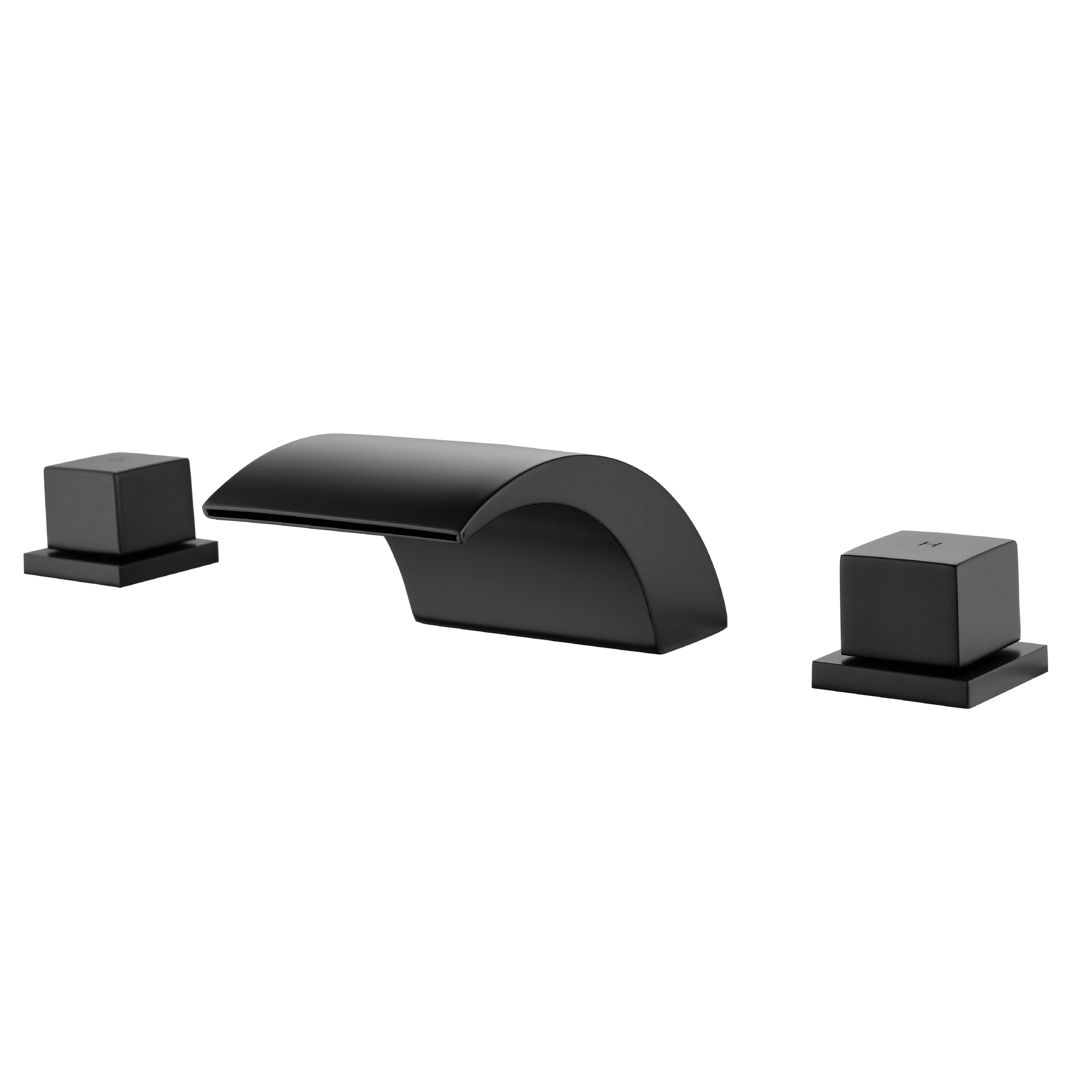 Mondawe MD1521B Black Widespread 2-handle WaterSense Low-arc Commercial/Residential Handle Bathroom Sink Faucet