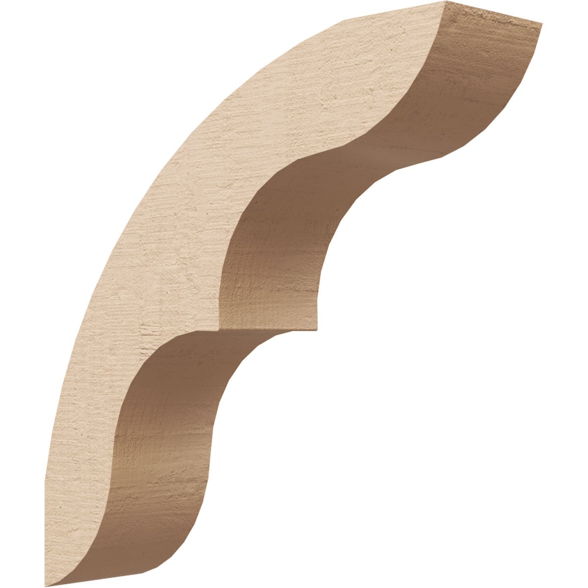 Ekena Millwork BRCUR03X12X12OZKRCPR 3-in x 12-in x 12-in Primed Urethane Ozark Rough Cedar Woodgrain TimberThane Knee Brace