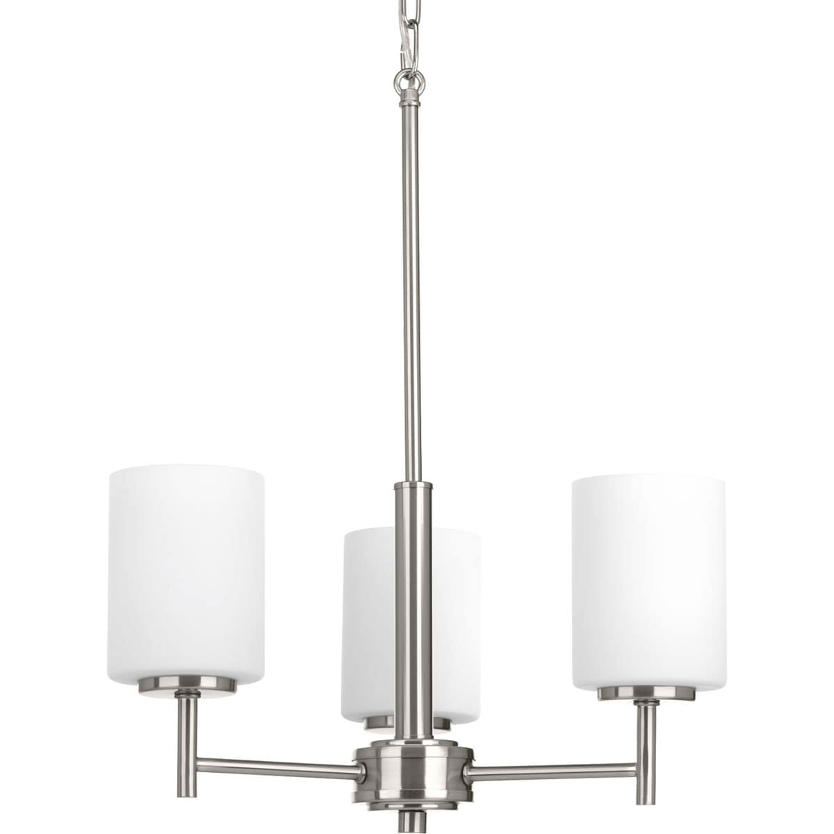 Progress Lighting P4318-09 Replay 3 -Light Brushed Nickel Modern/contemporary For Use in Bedrooms, Dining Rooms, Foyers, Kitchens, Living Rooms Chandelier